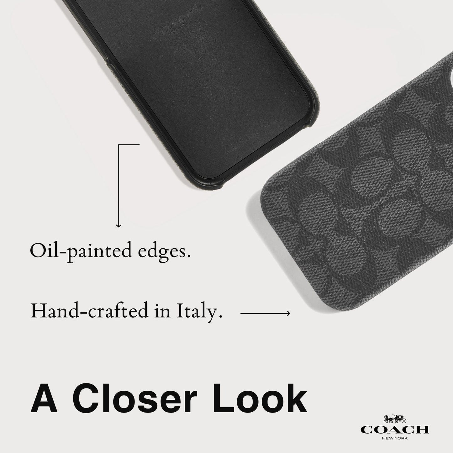 Coach Slim Wrap Signature Canvas Charcoal - iPhone 16 Pro