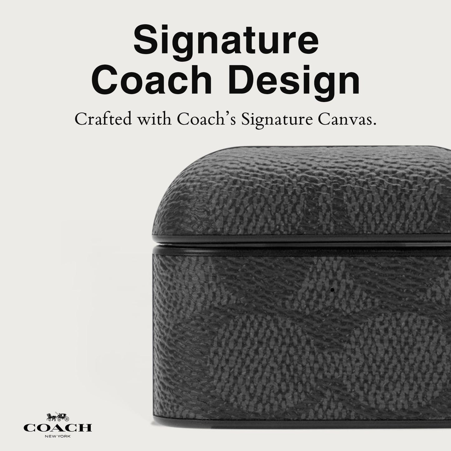 Coach Signature Charcoal AirPods Case - AirPods Pro 1 & 2