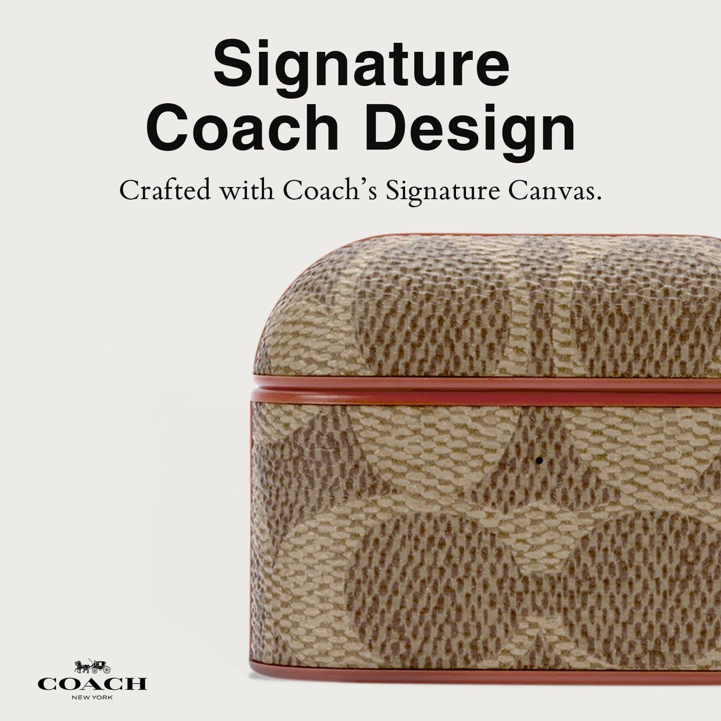 Coach Signature Tan AirPods Case - AirPods Pro 1 & 2