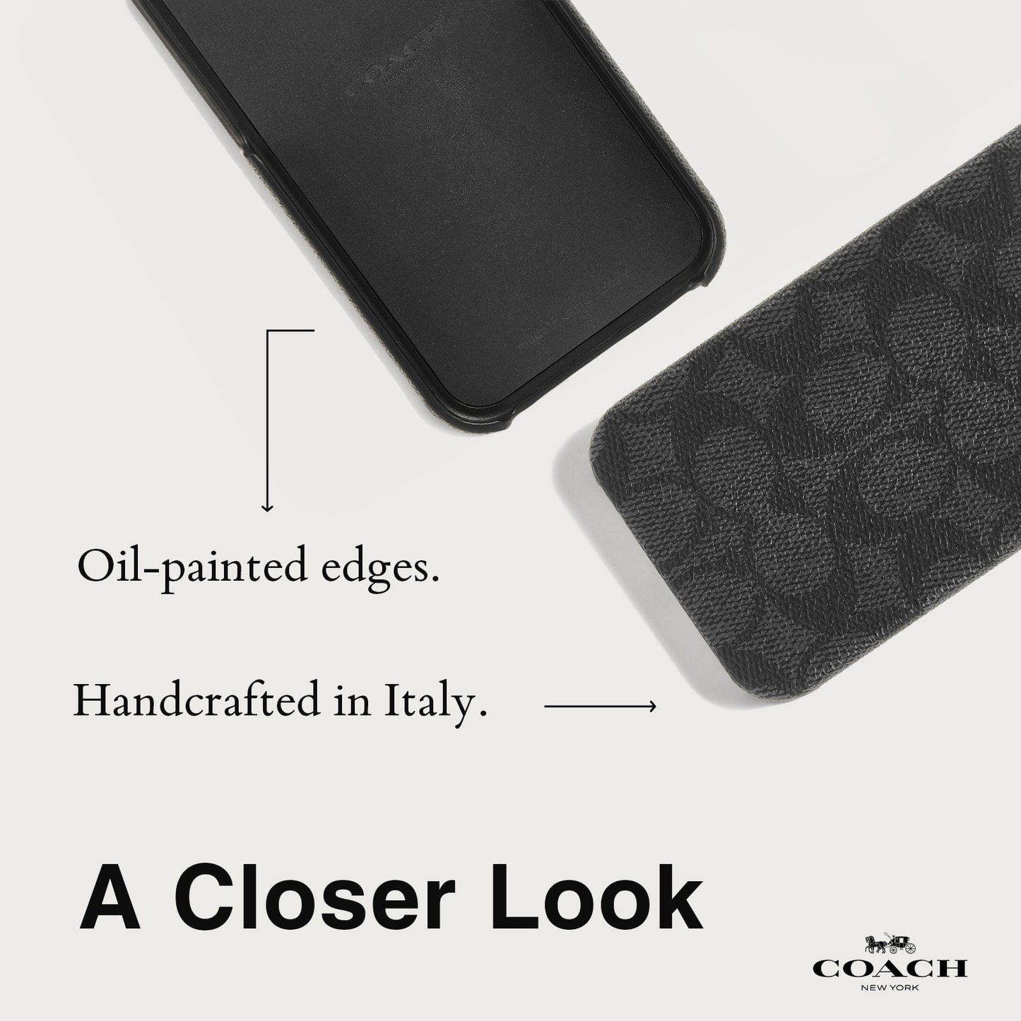 Coach Slim Wrap Signature Canvas Charcoal - iPhone 15 Pro