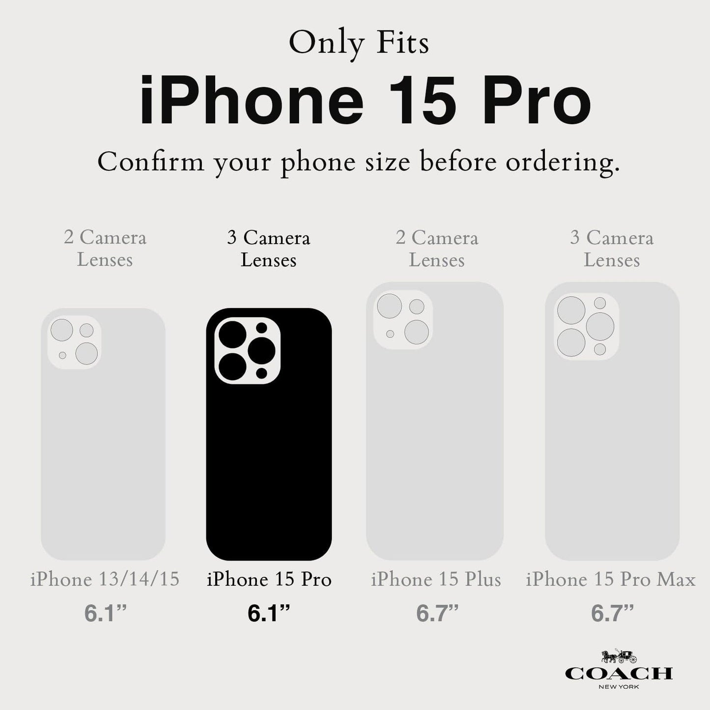 Coach Slim Wrap Signature Canvas Charcoal - iPhone 15 Pro
