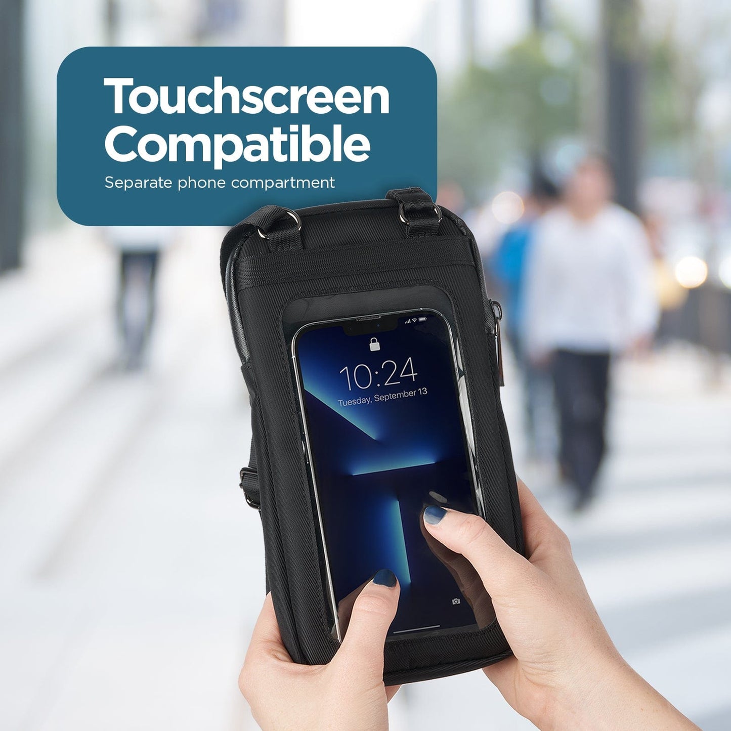 Phone Crossbody (Black) - Phone Pouch