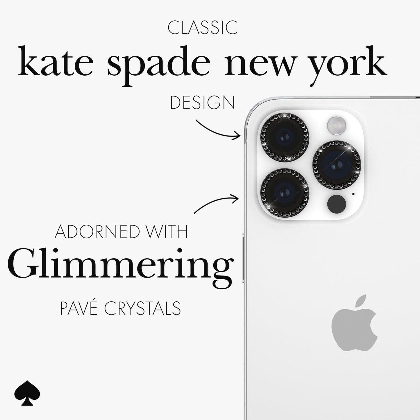 kate spade new york Aluminum Ring Camera Lens Protector Set in Stone Nightfall - iPhone 15 Pro / Pro Max