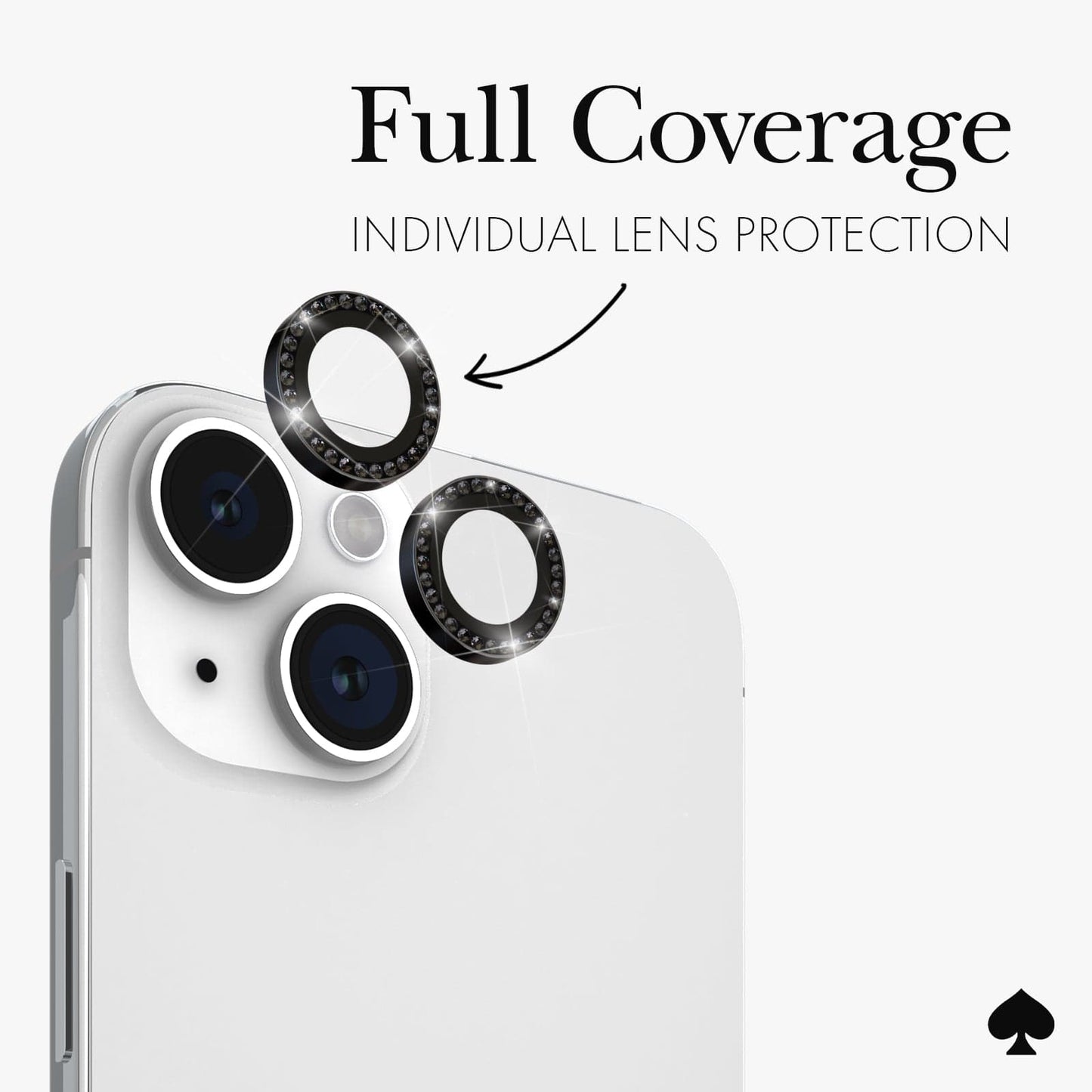 kate spade new york Aluminum Ring Camera Lens Protector Set in Stone Nightfall - iPhone 15 / 15 Plus