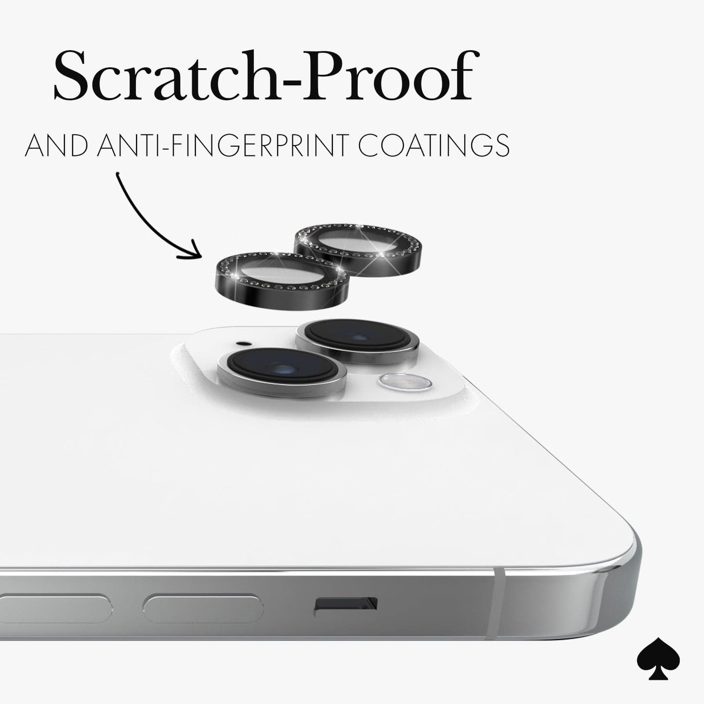 kate spade new york Aluminum Ring Camera Lens Protector Set in Stone Nightfall - iPhone 15 / 15 Plus