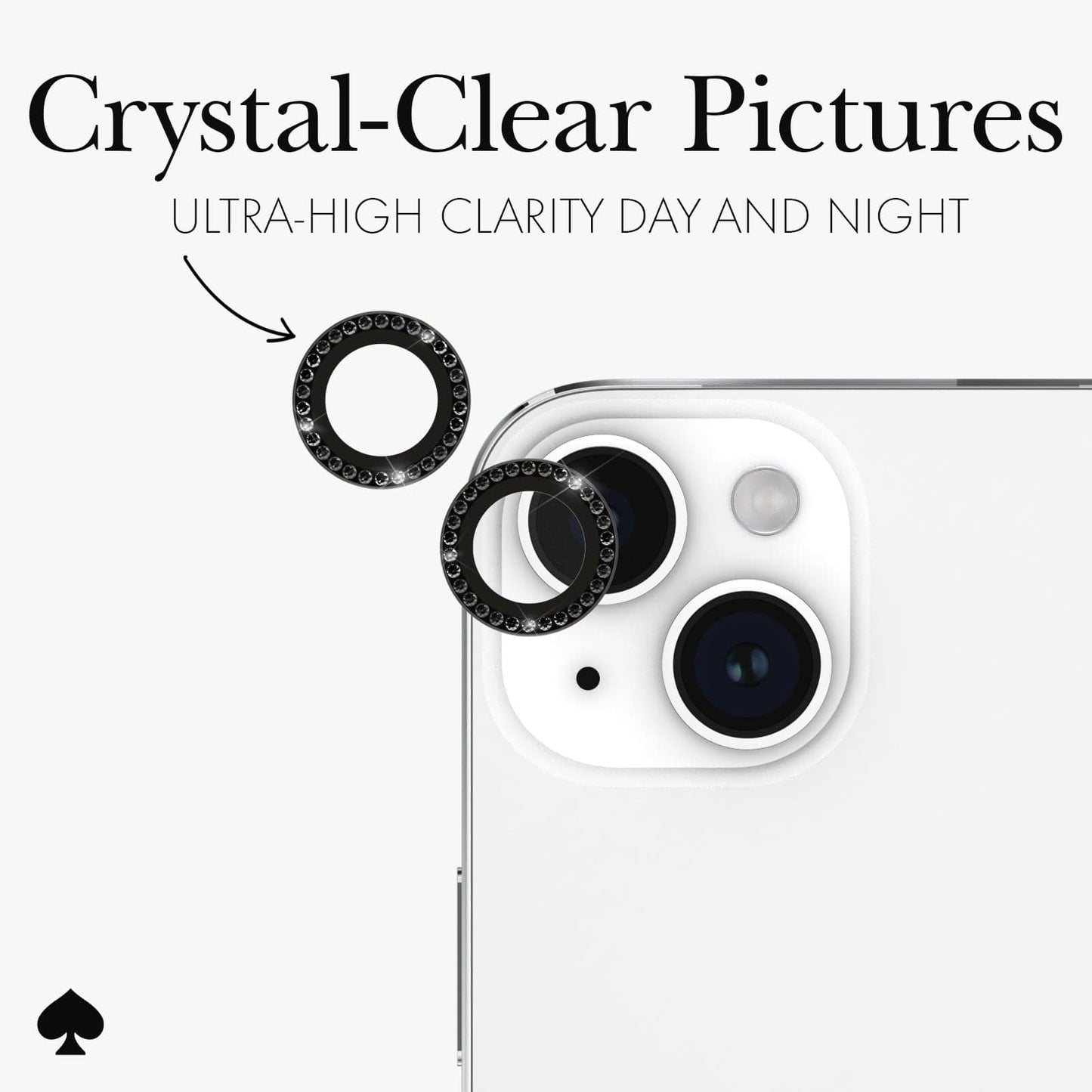 kate spade new york Aluminum Ring Camera Lens Protector Set in Stone Nightfall - iPhone 15 / 15 Plus