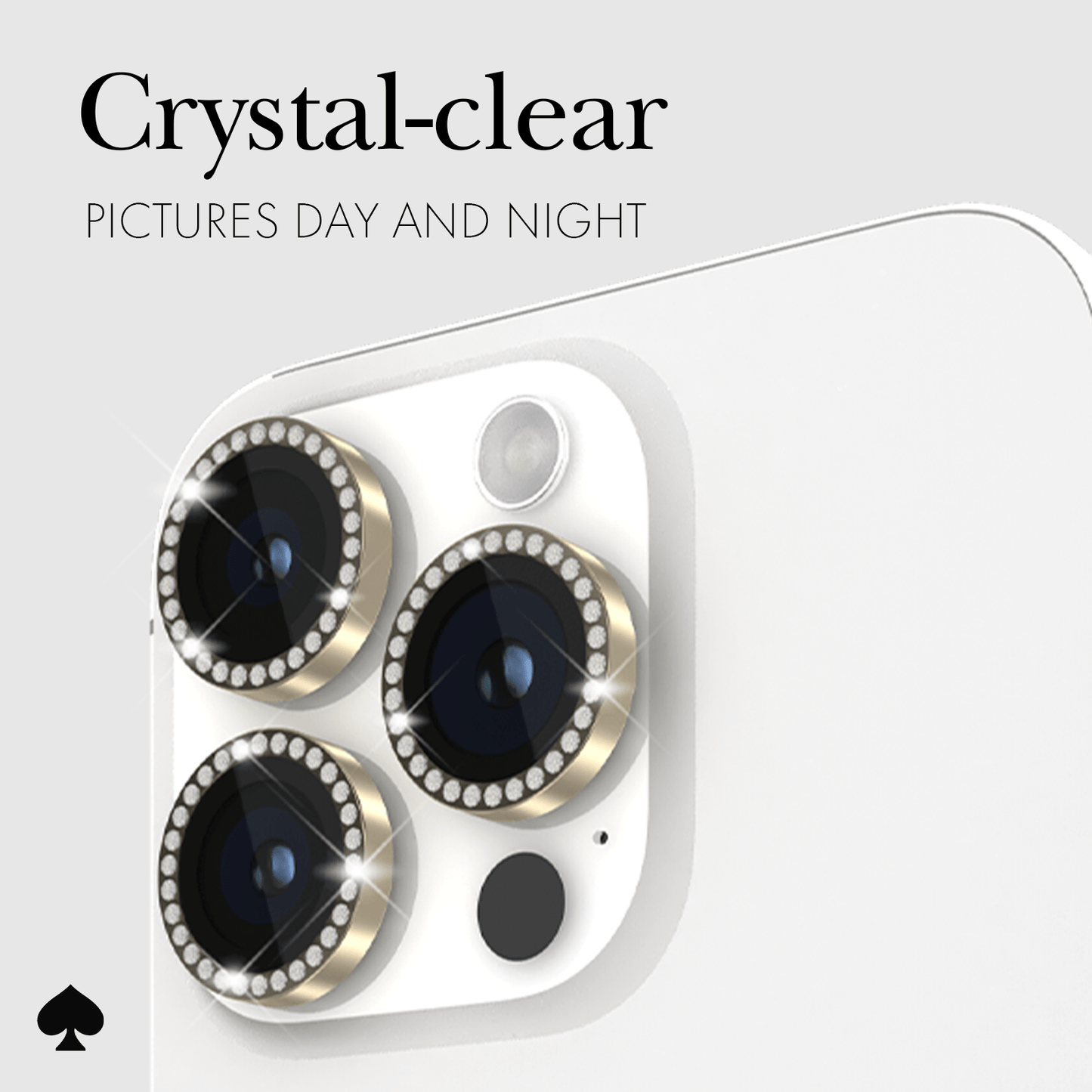 kate spade new york Aluminum Ring Camera Lens Protector Set in Stone Gold - iPhone 14 Pro / Pro Max
