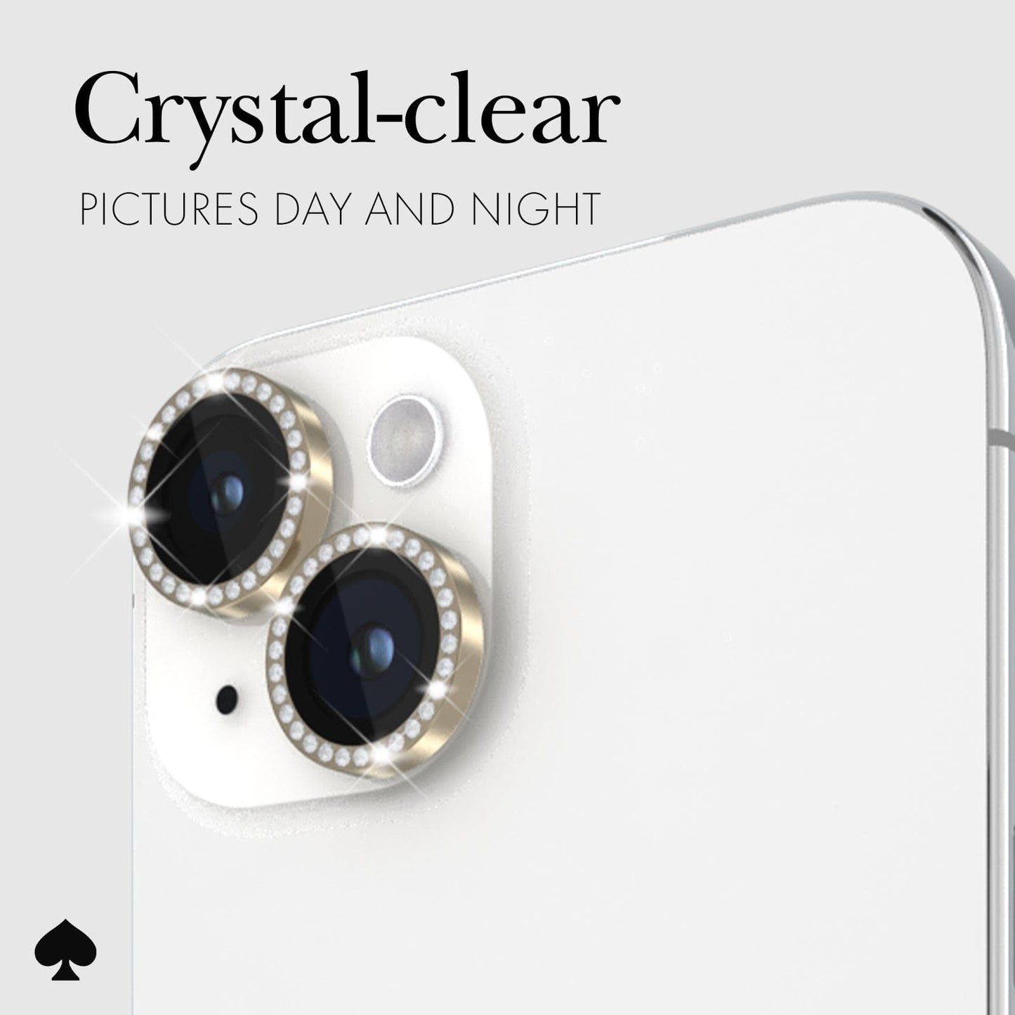 kate spade new york Aluminum Ring Camera Lens Protector Set in Stone Gold - iPhone 15 / 15 Plus
