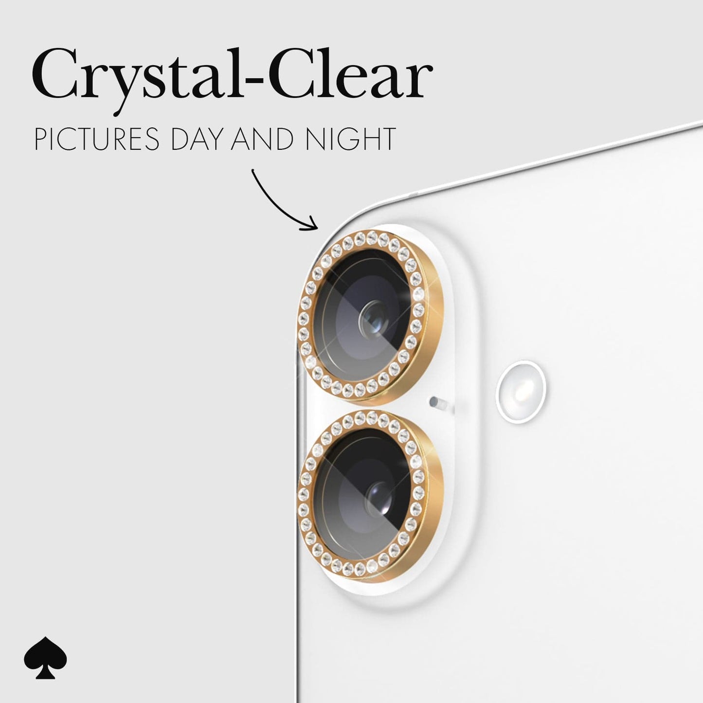 kate spade new york Aluminum Ring Camera Lens Protector Set in Stone - iPhone 16 / 16 Plus
