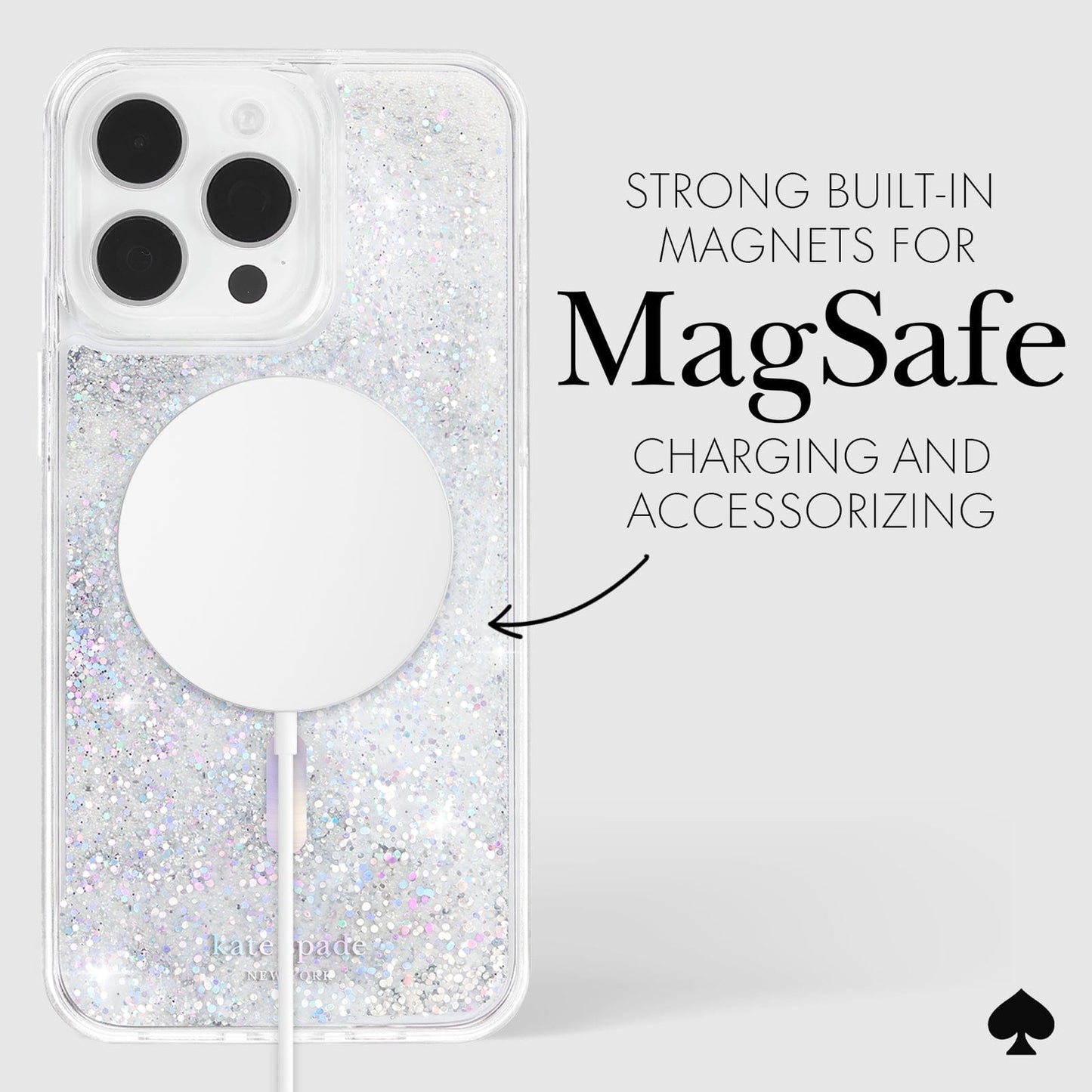 kate spade new york Liquid Glitter Opal Iridescent MagSafe - iPhone 15 Pro