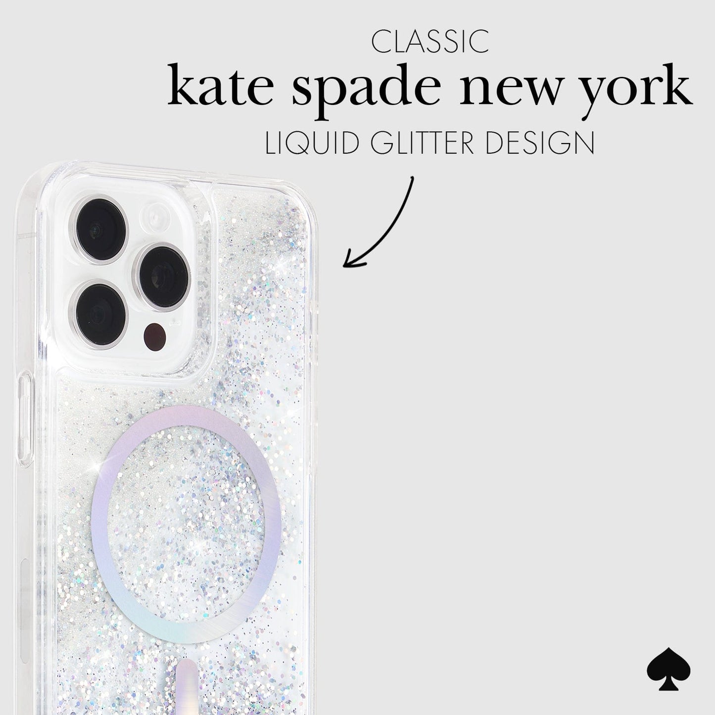 kate spade new york Liquid Glitter Opal Iridescent MagSafe - iPhone 15 Pro Max