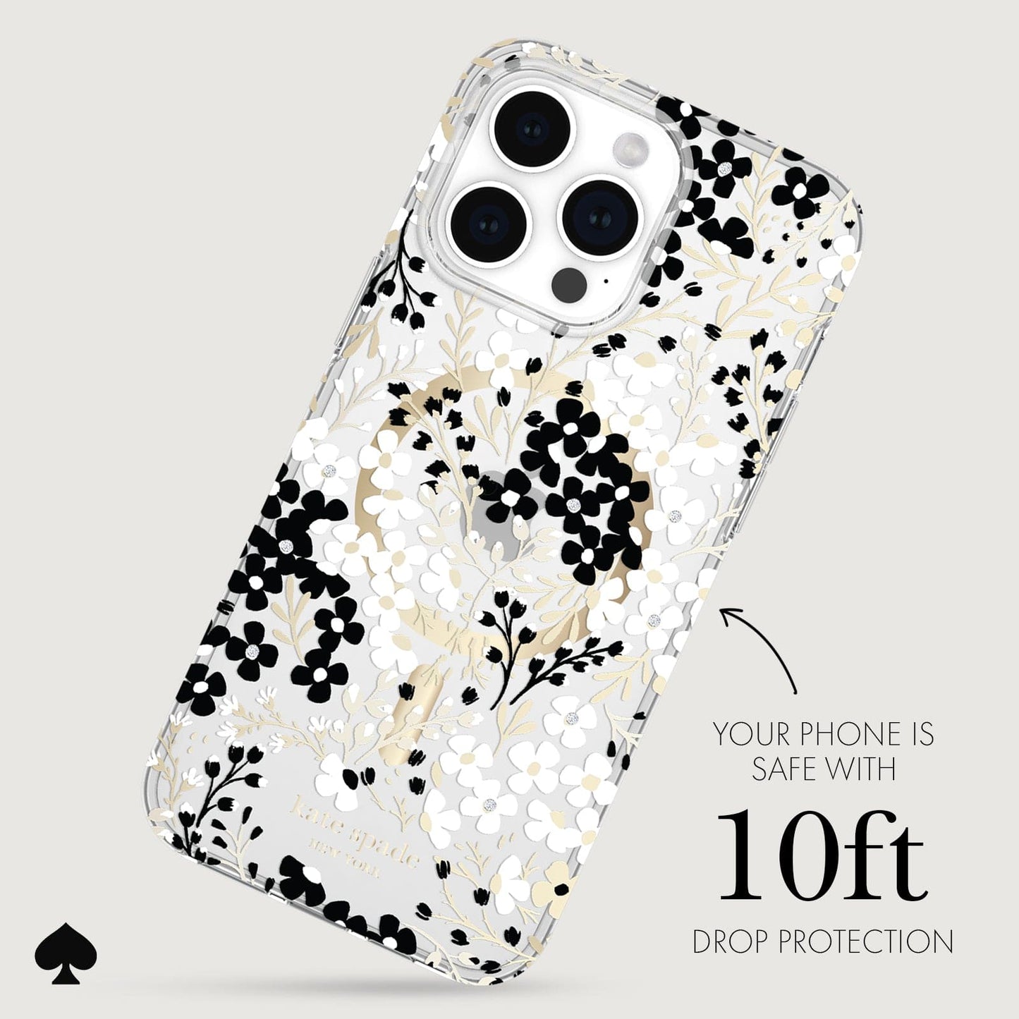 kate spade new york Multi Floral Black and White MagSafe - iPhone 14 Pro Max