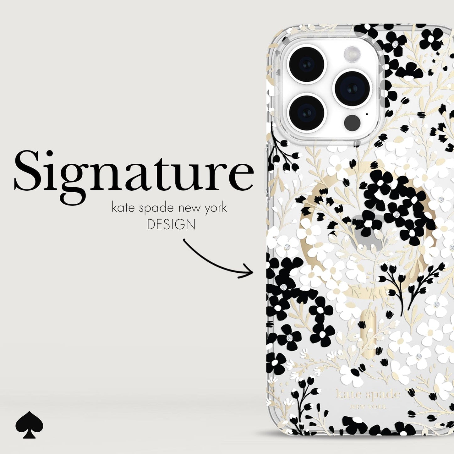 kate spade new york Multi Floral Black and White MagSafe - iPhone 15 Pro Max