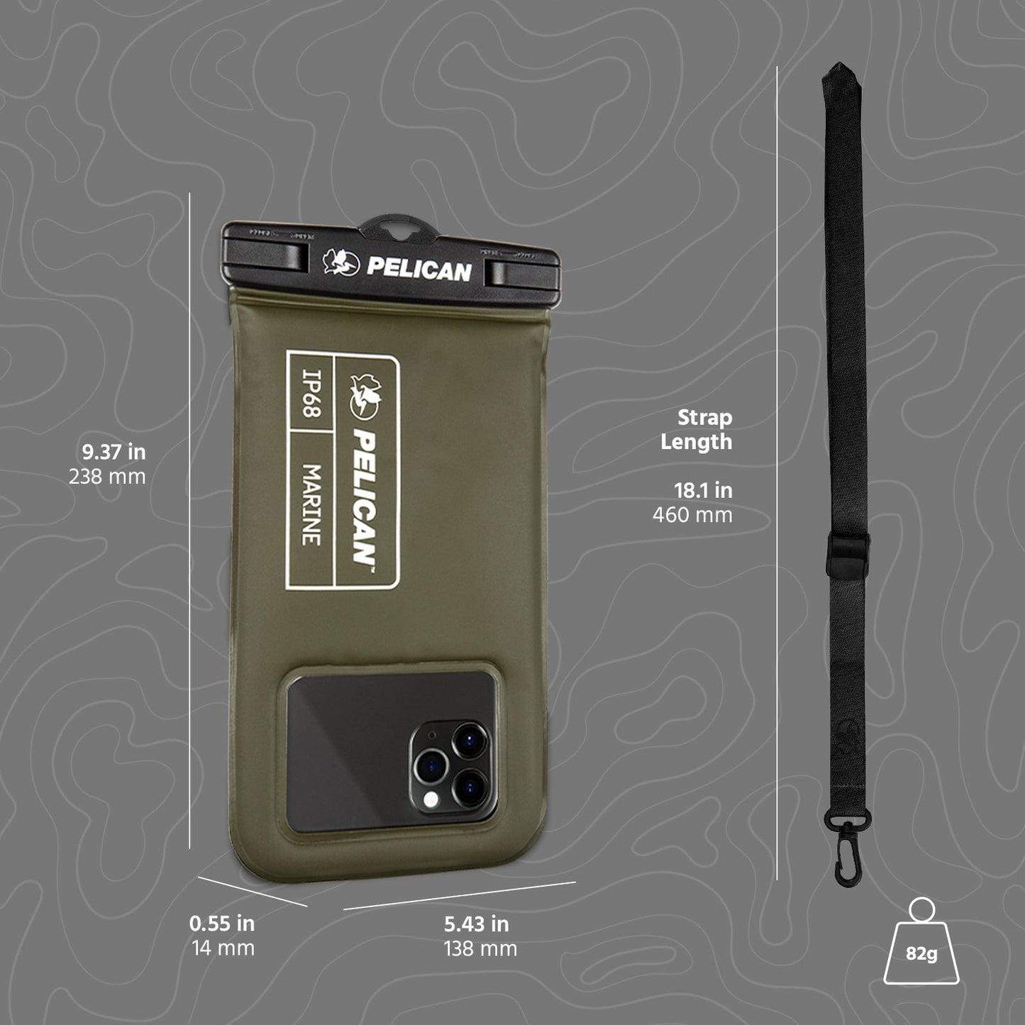 Pelican Marine Waterproof Floating Pouch (Olive Green) - Phone Pouch