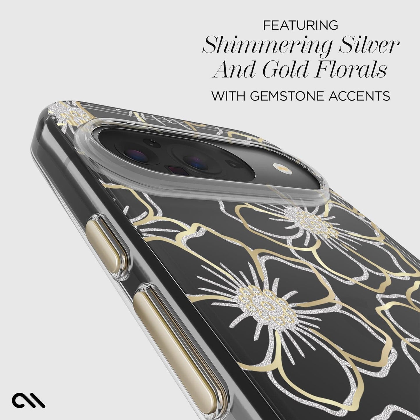 Floral Gems (Gold) - Pixel 9 / 9 Pro