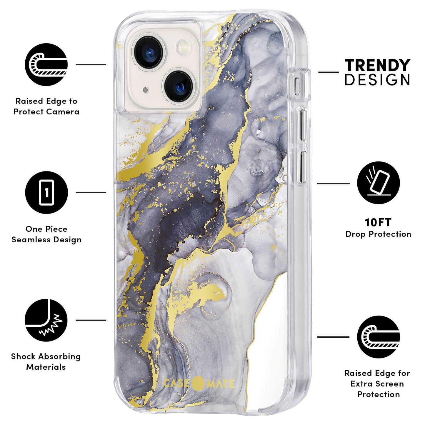 Navy Marble - iPhone 13