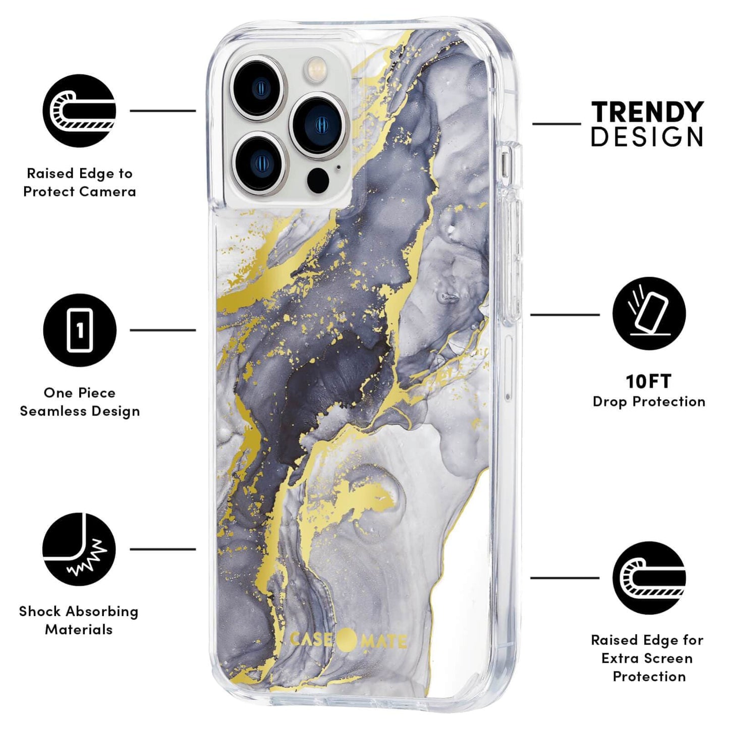Navy Marble - iPhone 13 Pro