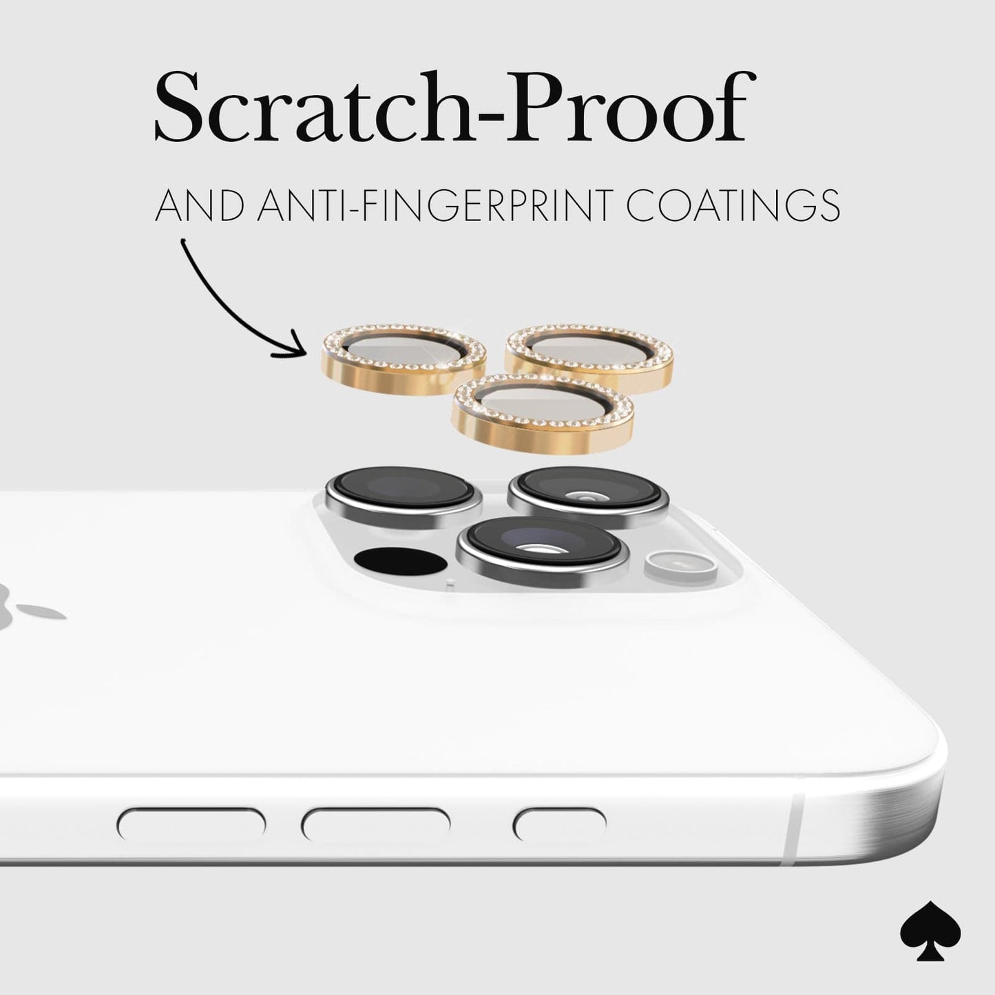 kate spade new york Aluminum Ring Camera Lens Protector Set in Stone - iPhone 16 Pro / 16 Pro Max
