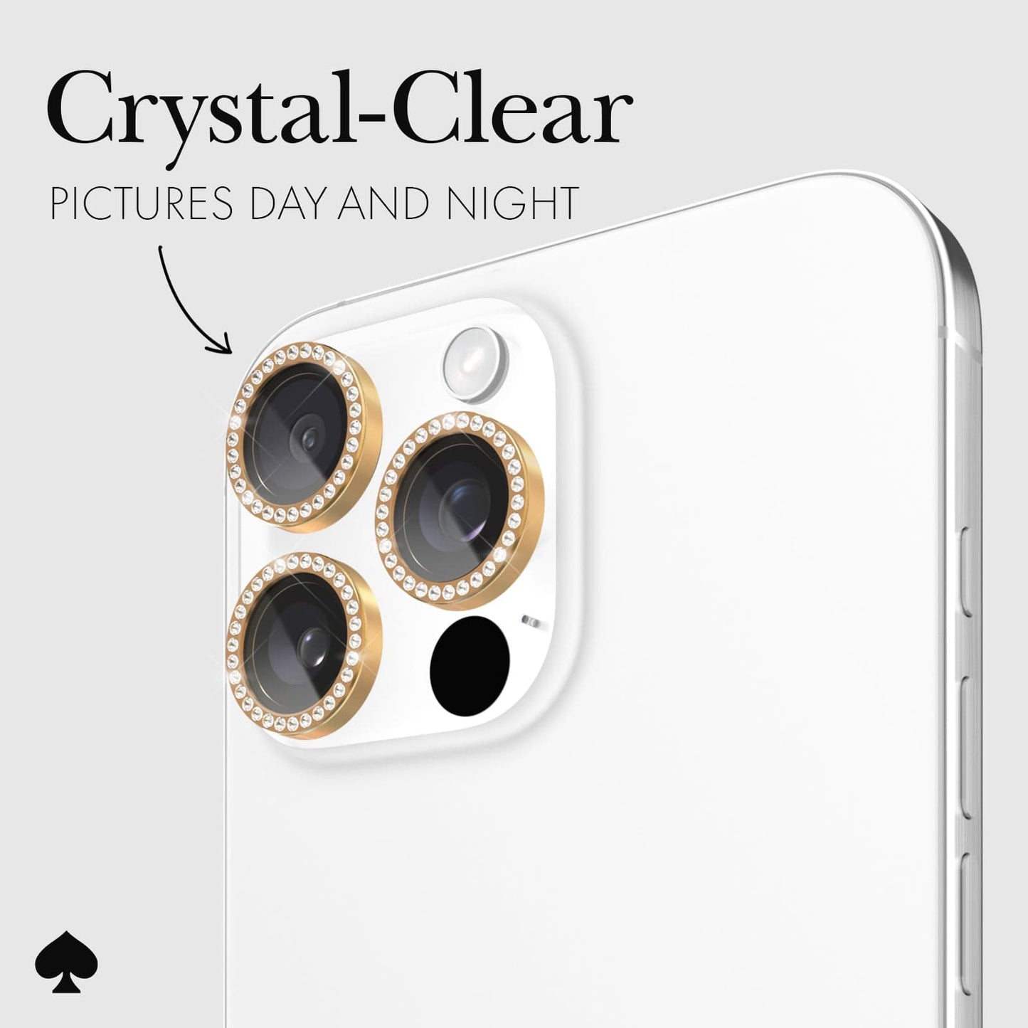 kate spade new york Aluminum Ring Camera Lens Protector Set in Stone - iPhone 16 Pro / 16 Pro Max
