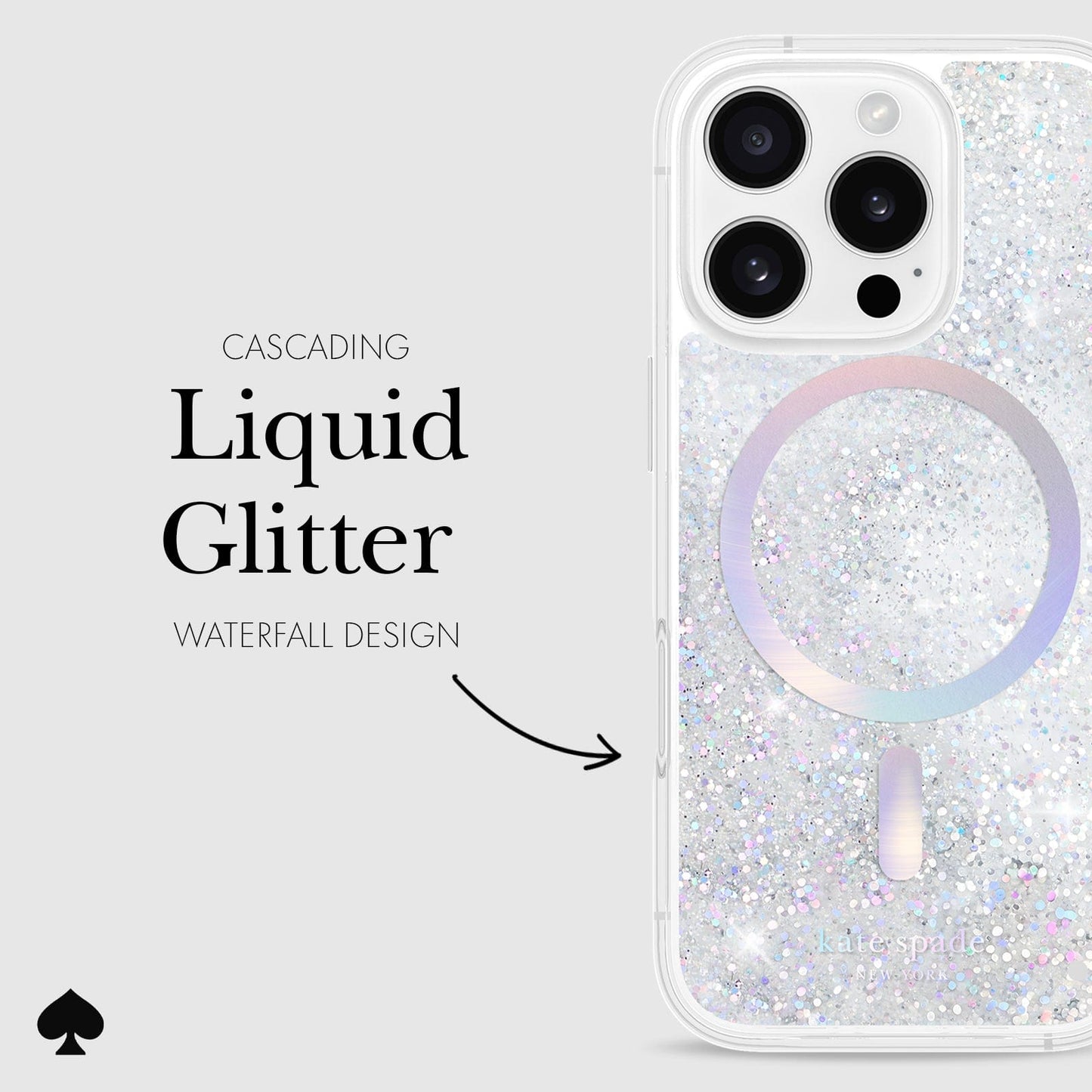 kate spade new york Liquid Glitter Opal Iridescent MagSafe - iPhone 16 Pro