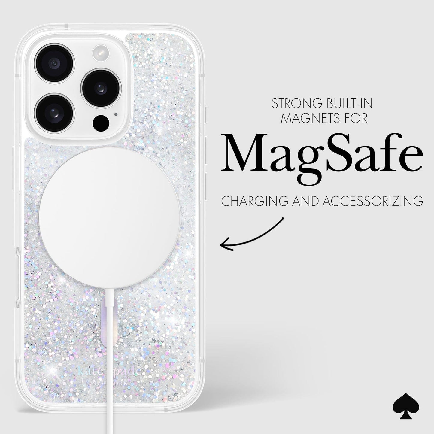 kate spade new york Liquid Glitter Opal Iridescent MagSafe - iPhone 16 Pro