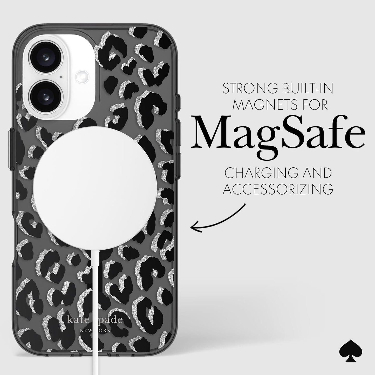 kate spade new york Black City Leopard MagSafe - iPhone 16