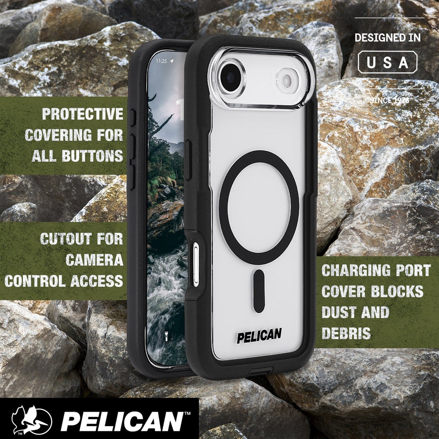 Pelican Voyager Clear/ Black MagSafe - iPhone Air