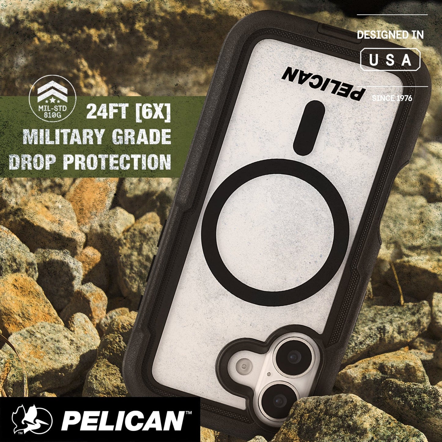 Pelican Voyager Clear/ Black MagSafe - iPhone 17