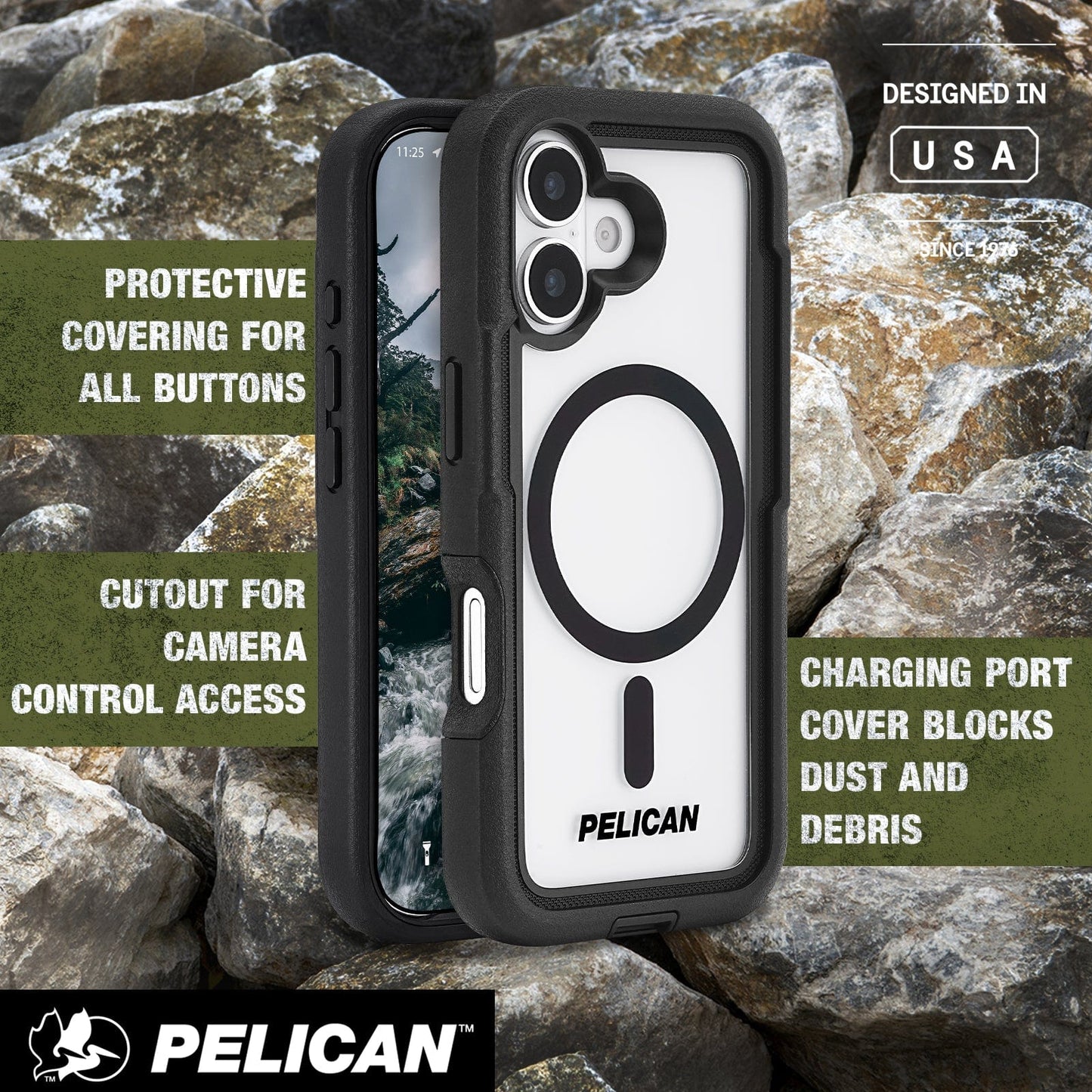 Pelican Voyager Clear/ Black MagSafe - iPhone 17