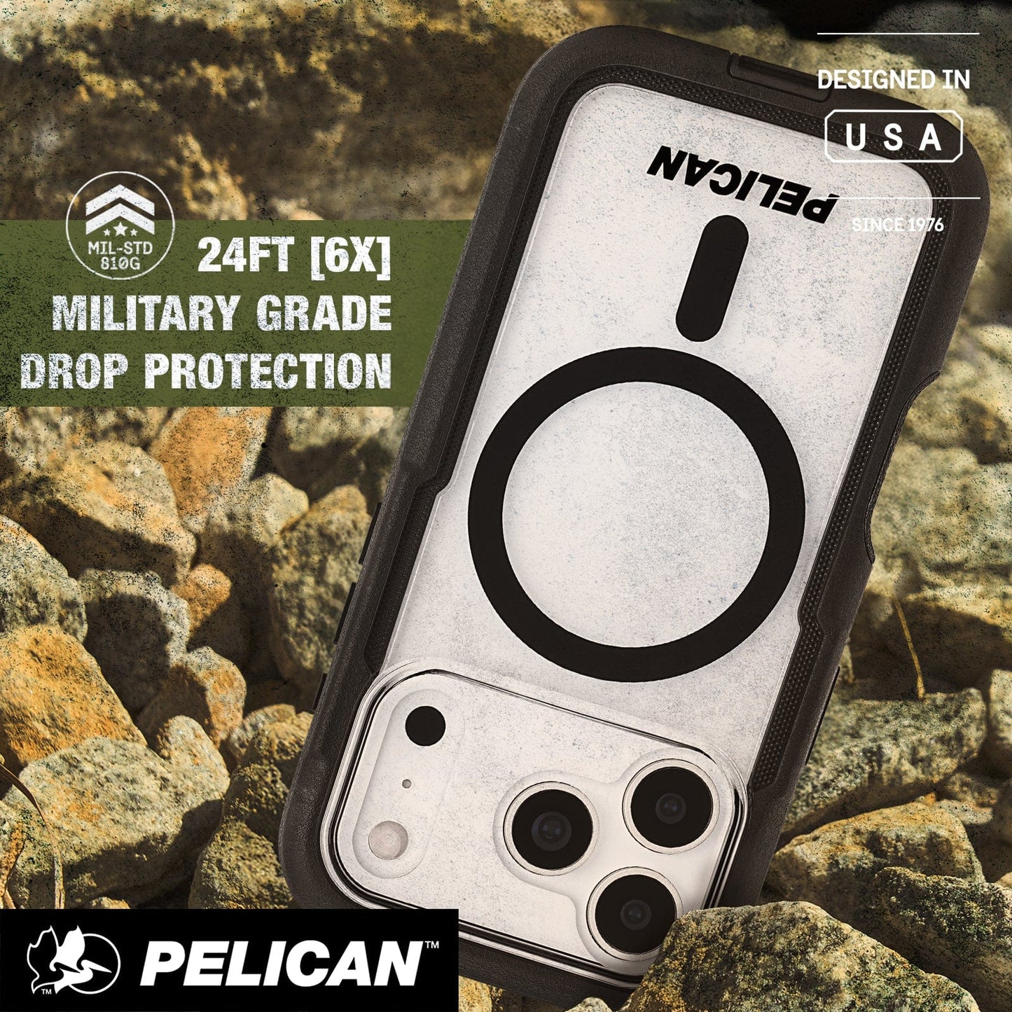 Pelican Voyager Clear/ Black MagSafe - iPhone 17 Pro