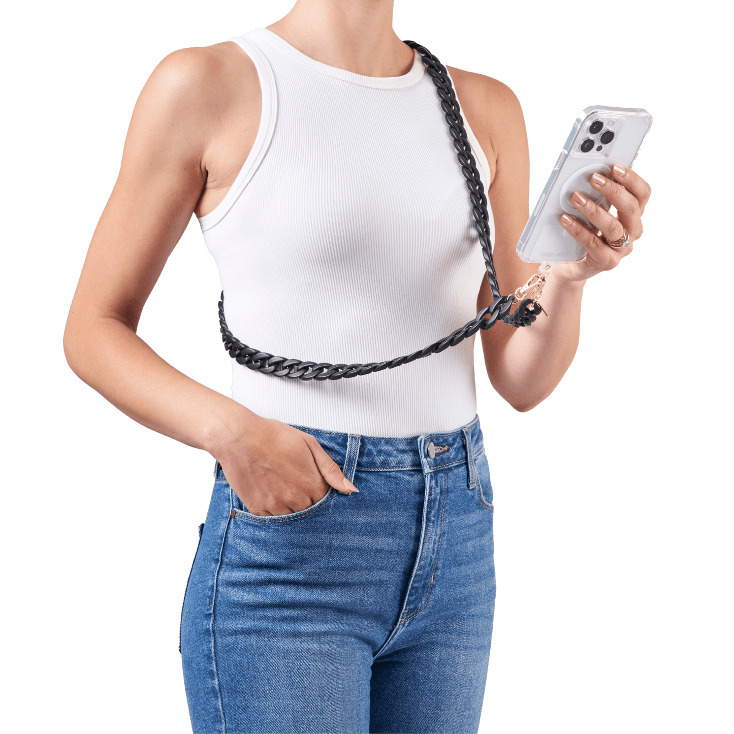 Black Chain Phone Crossbody
