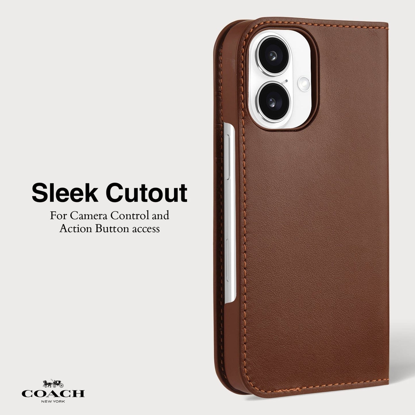Coach Leather Folio Hazelnut - iPhone 16