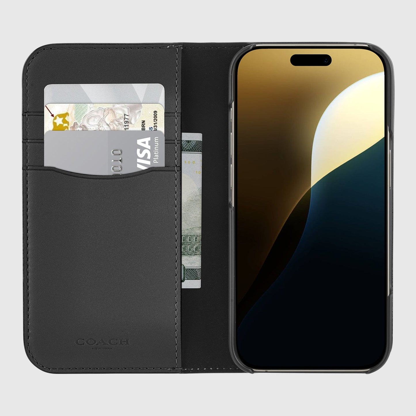 Coach Folio Signature Charcoal - iPhone 16
