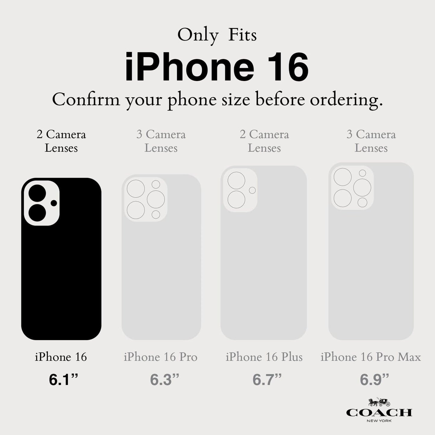 Coach Folio Signature Charcoal - iPhone 16
