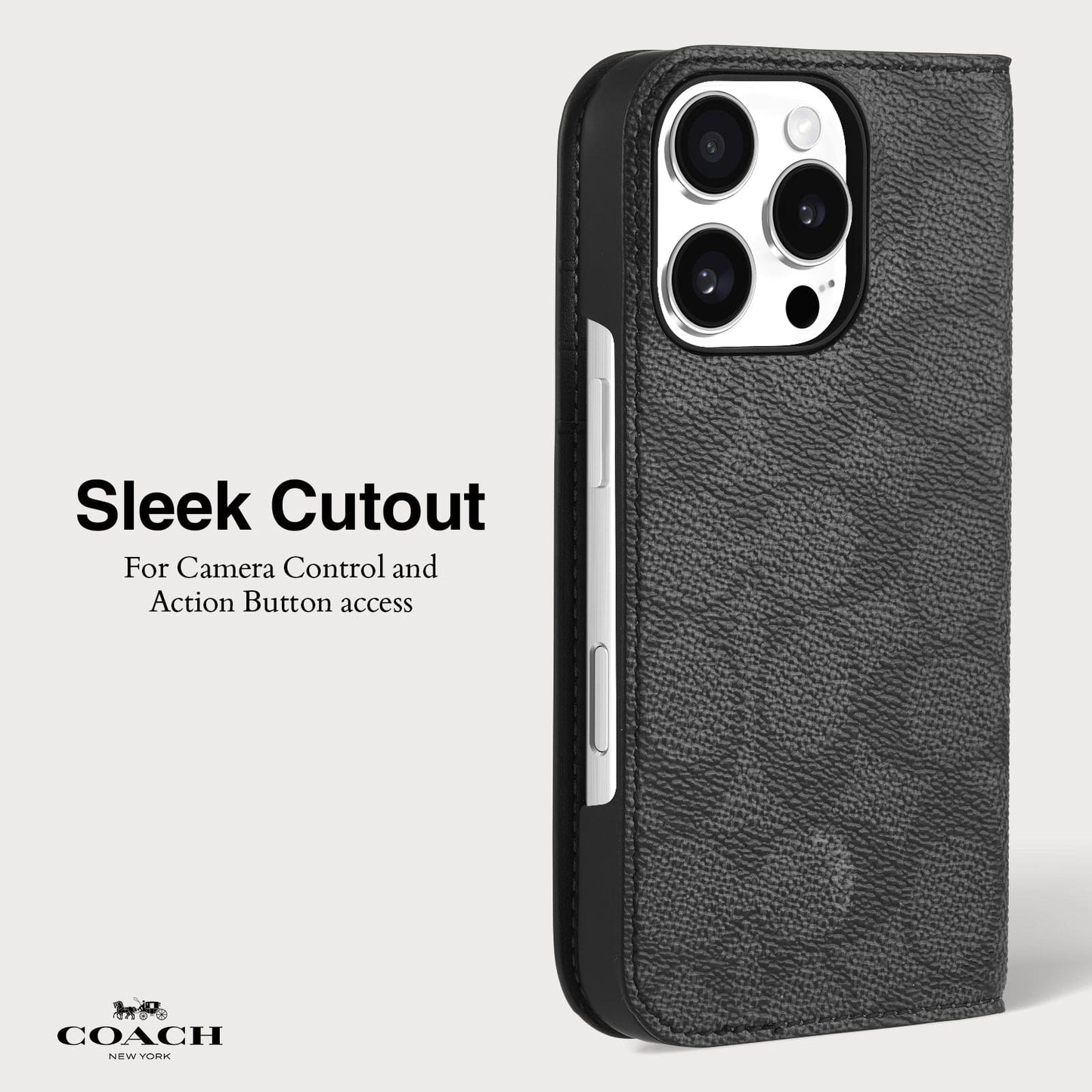 Coach Folio Signature Charcoal - iPhone 16 Pro