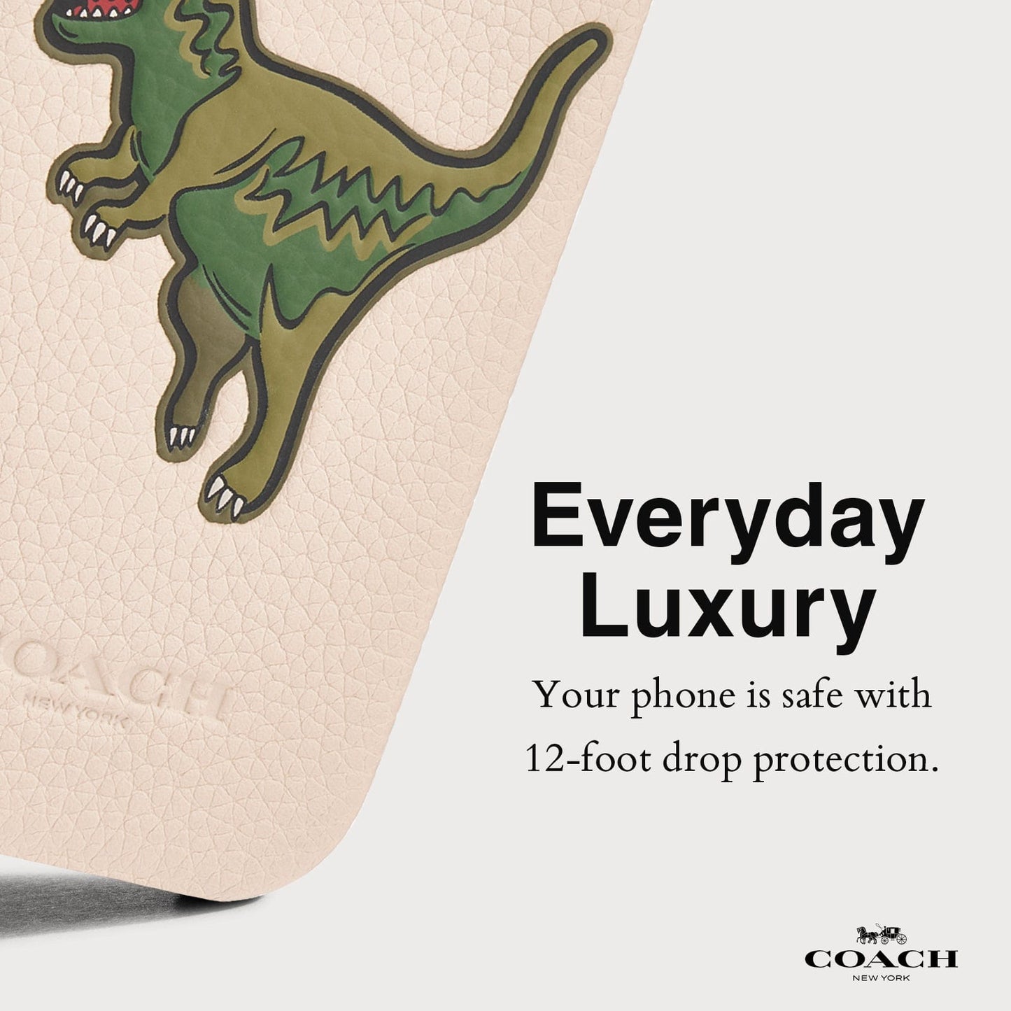 Coach Leather Slim Wrap Signature Ivory Rexy - iPhone 16