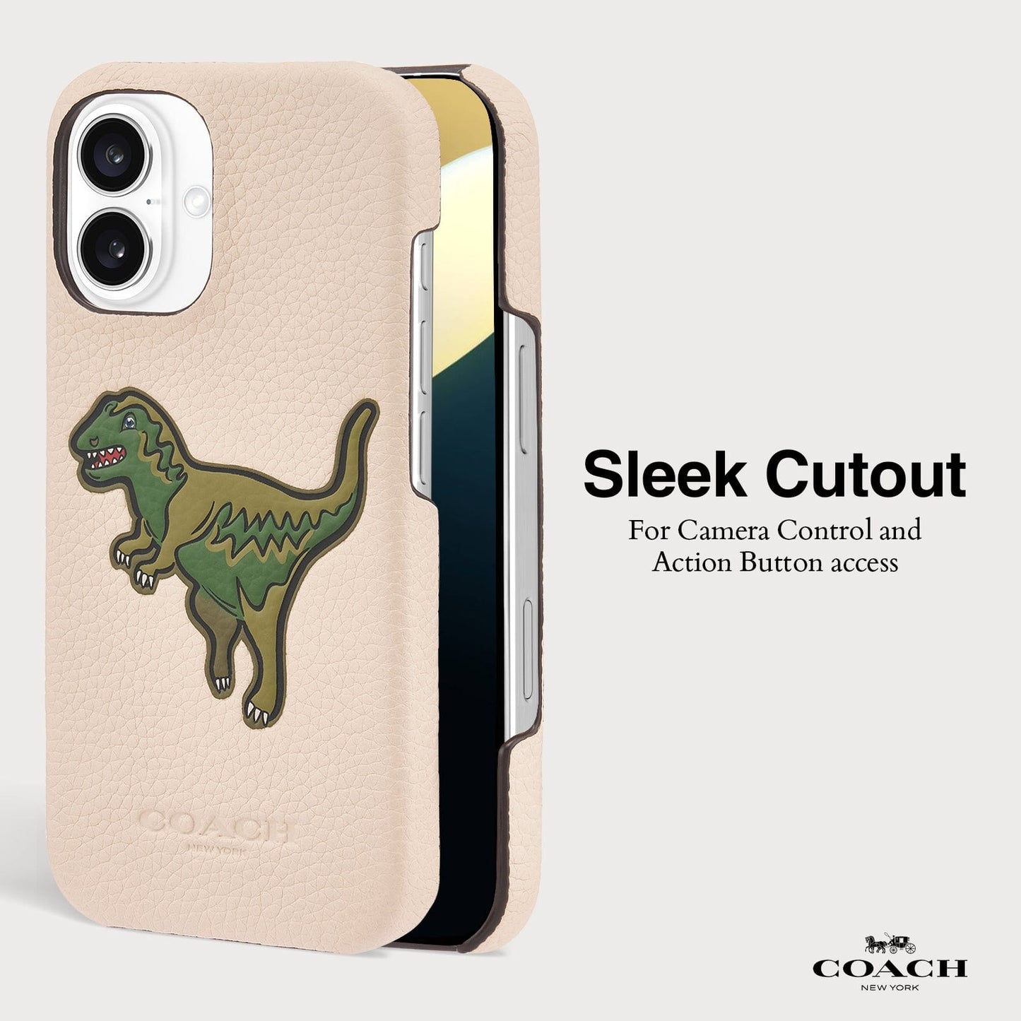 Coach Leather Slim Wrap Signature Ivory Rexy - iPhone 16