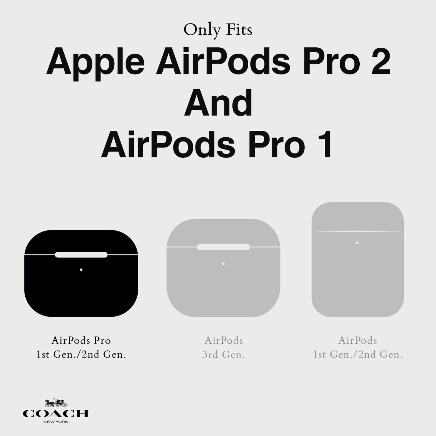 Coach Signature Charcoal AirPods Case - AirPods Pro 1 & 2