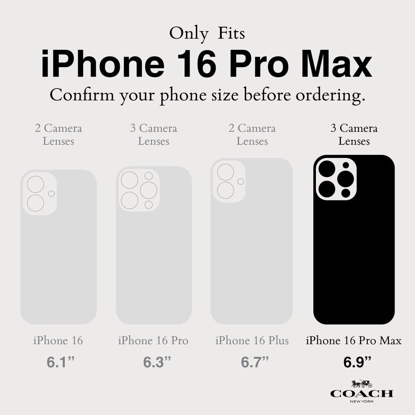 Coach Folio Signature Charcoal - iPhone 16 Pro Max