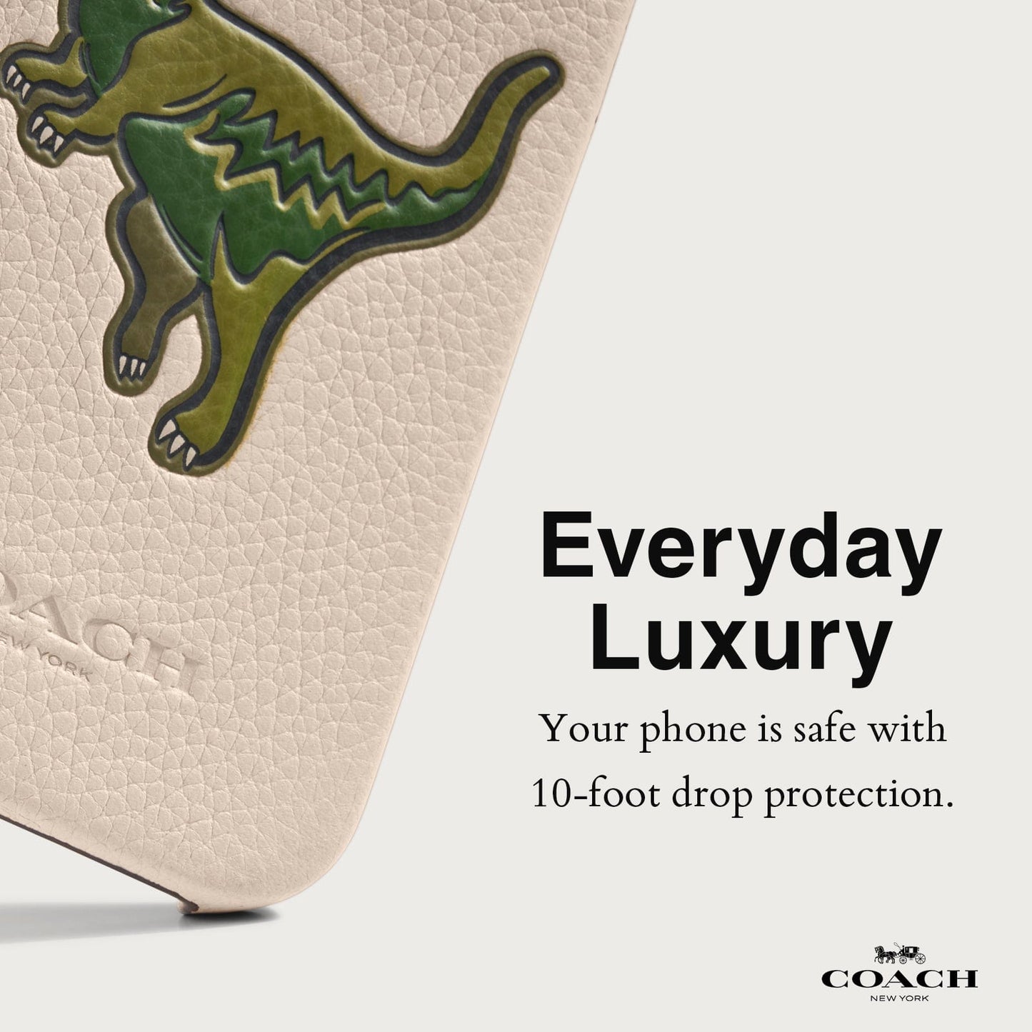 Coach Leather Slim Wrap Signature Ivory Rexy - iPhone 14 Pro