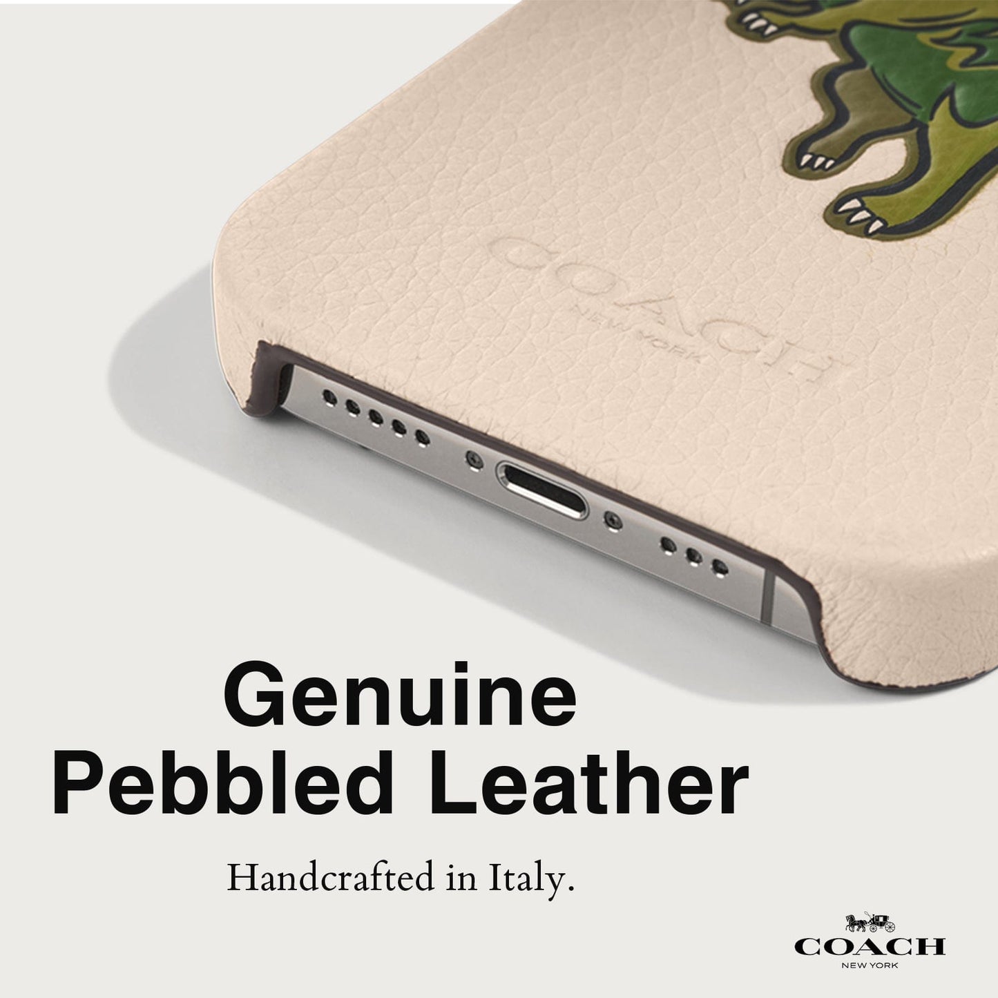 Coach Leather Slim Wrap Signature Ivory Rexy - iPhone 14 Pro