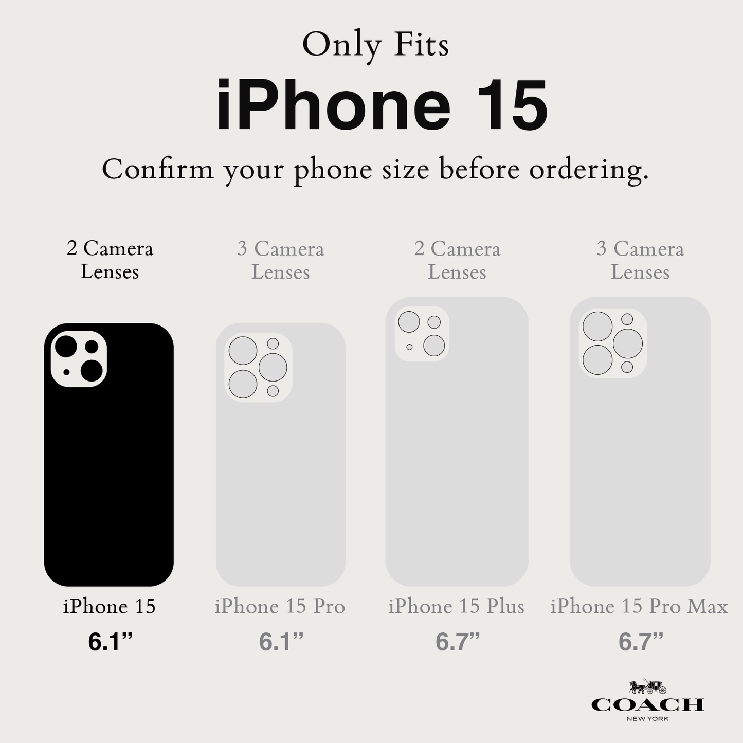 Coach Folio Signature Charcoal - iPhone 15