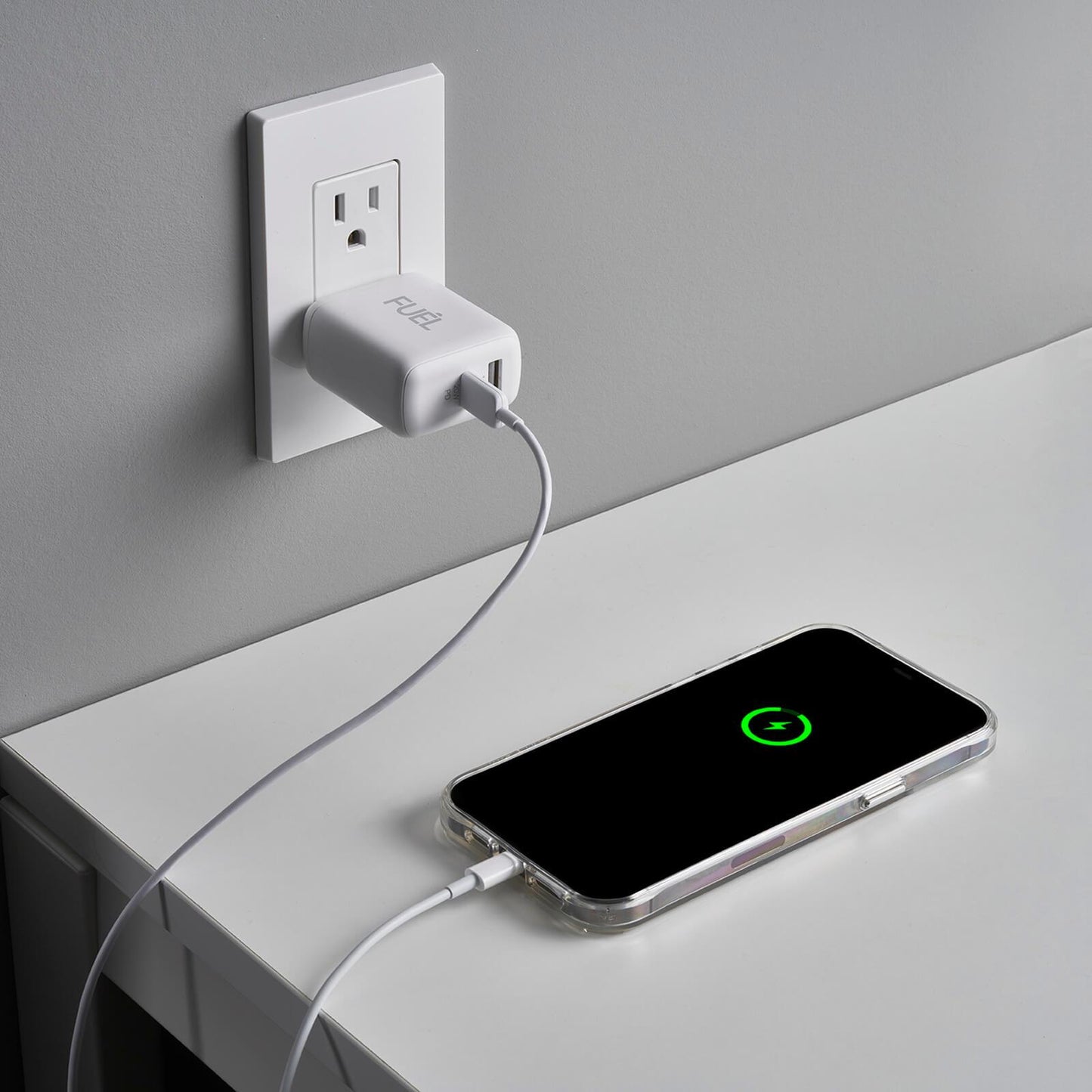 FUEL 32W Dual USB C/A Wall Charger - White