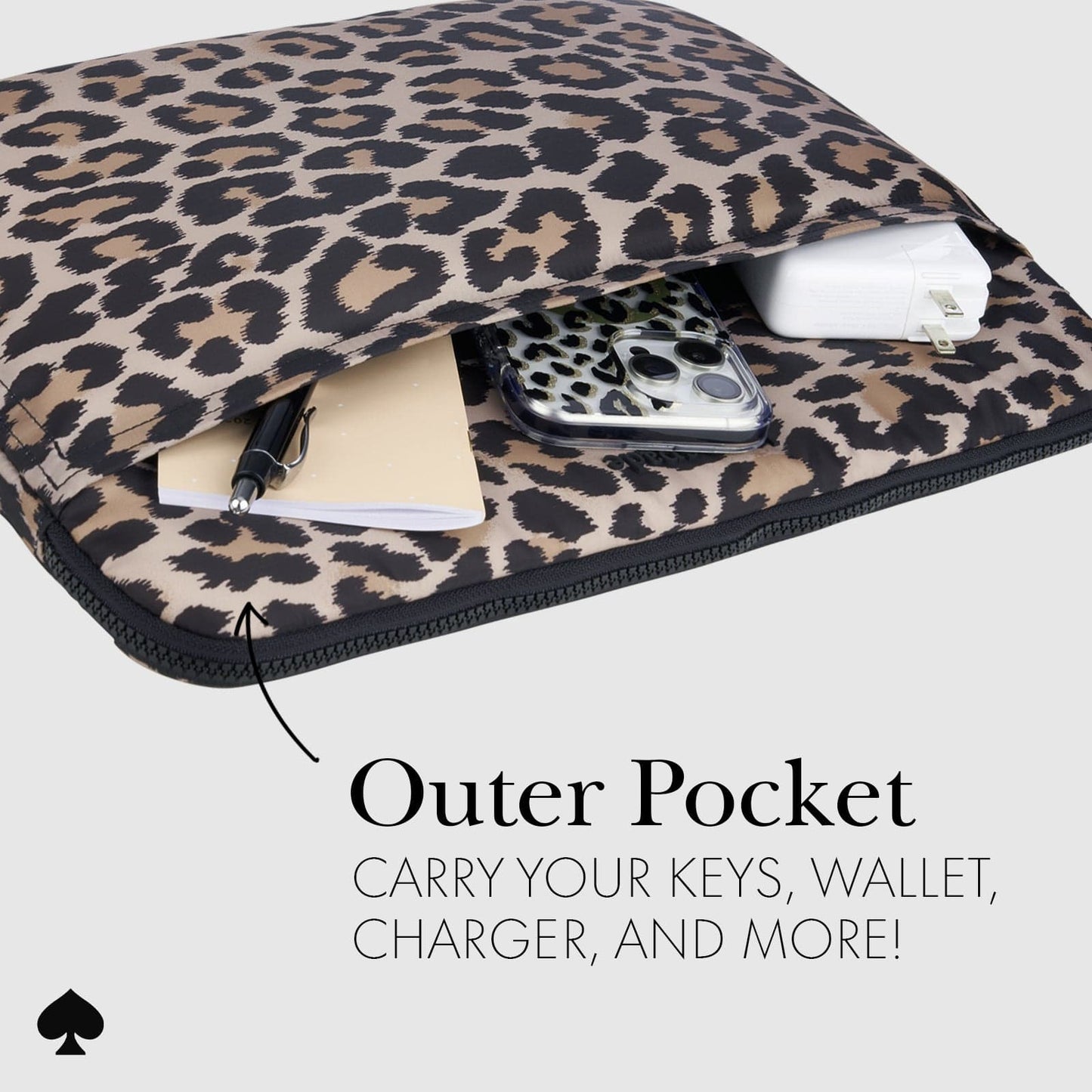 kate spade new york Classic Leopard Puffer Sleeve - Laptop Sleeve 16"
