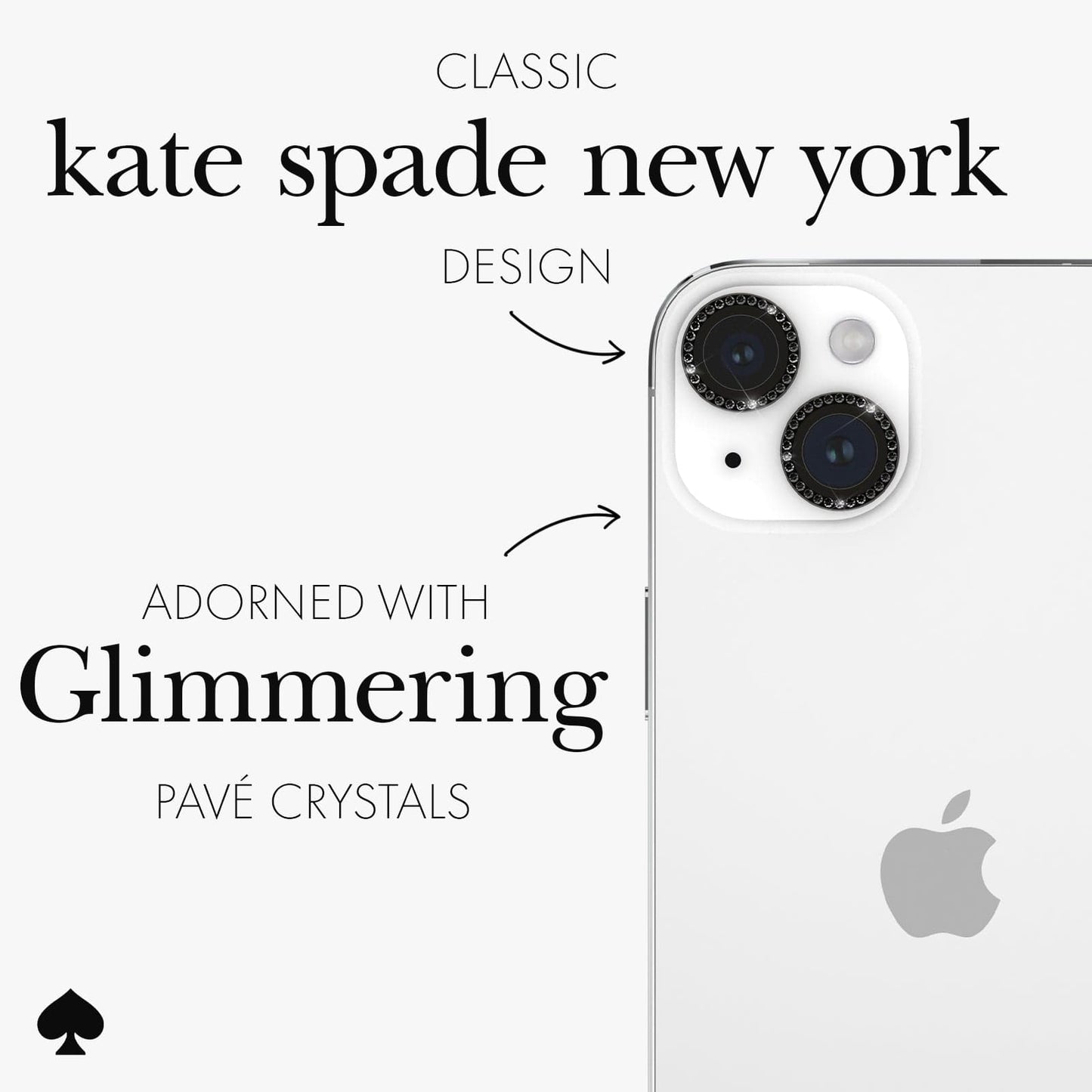 kate spade new york Aluminum Ring Camera Lens Protector Set in Stone Nightfall - iPhone 15 / 15 Plus