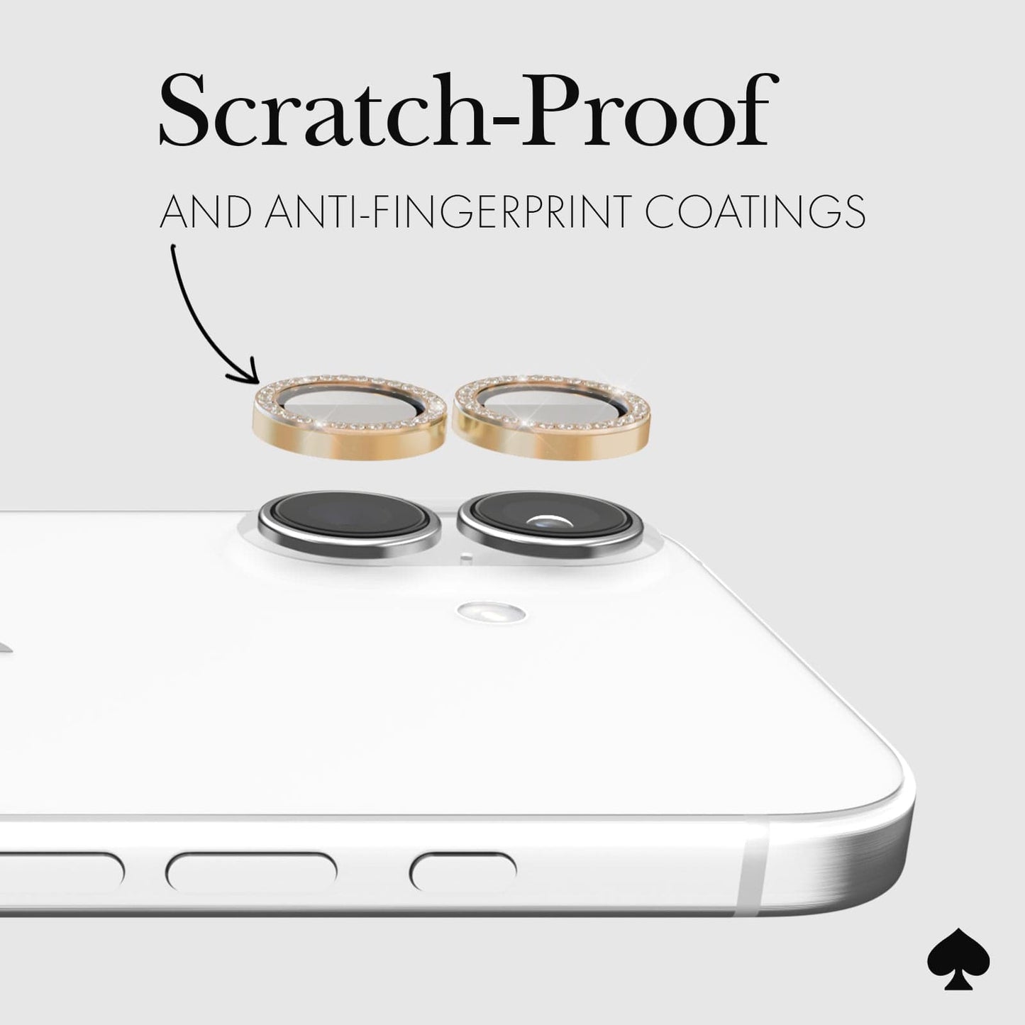 kate spade new york Aluminum Ring Camera Lens Protector Set in Stone - iPhone 16 / 16 Plus