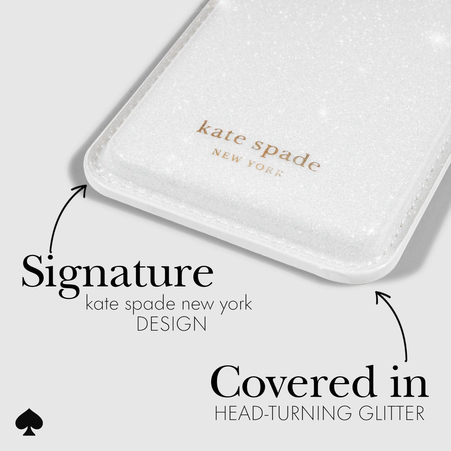 kate spade new york White Glitter MagSafe Wallet