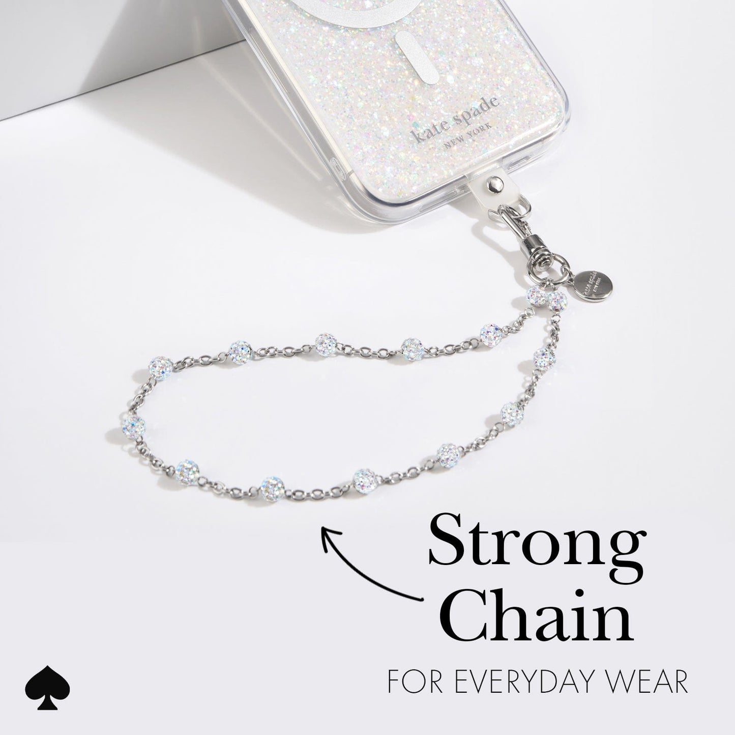 kate spade new york Dazzle Chain Silver Phone Charm