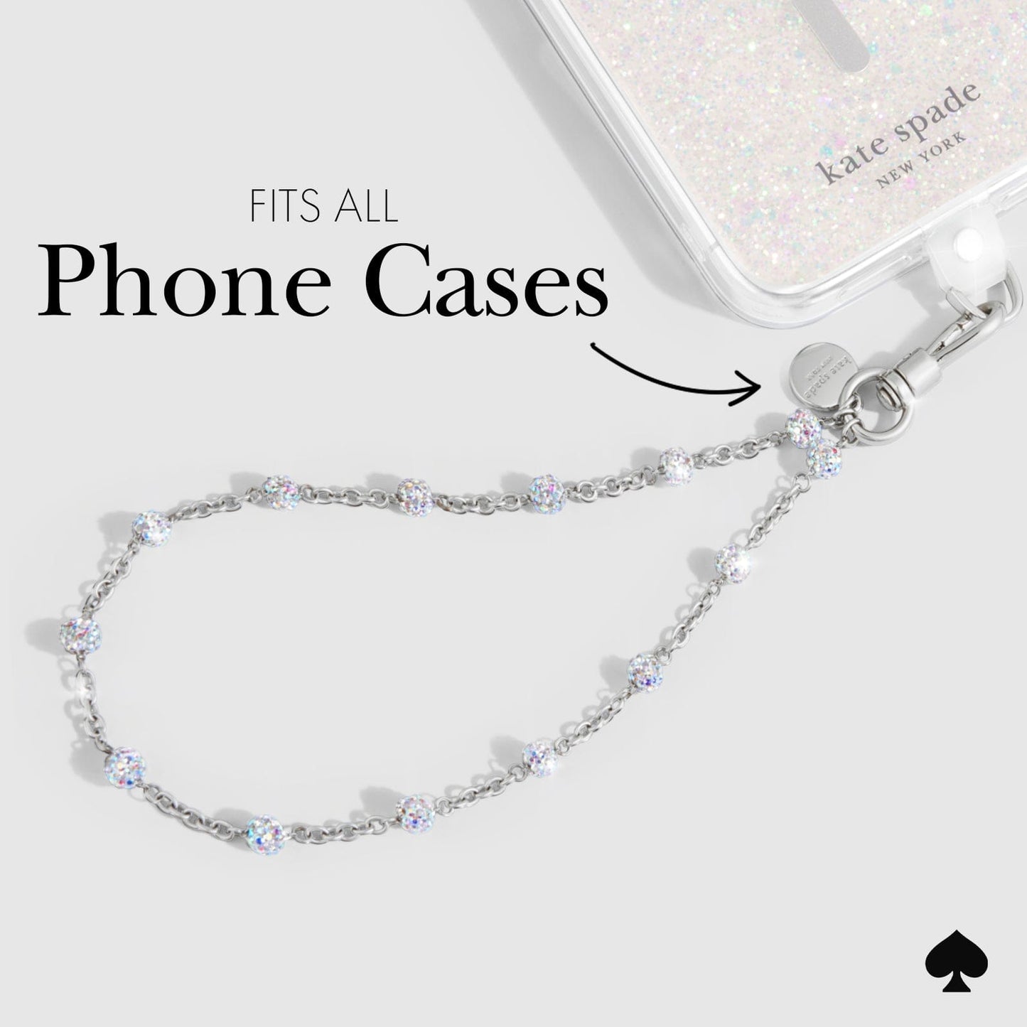 kate spade new york Dazzle Chain Silver Phone Charm