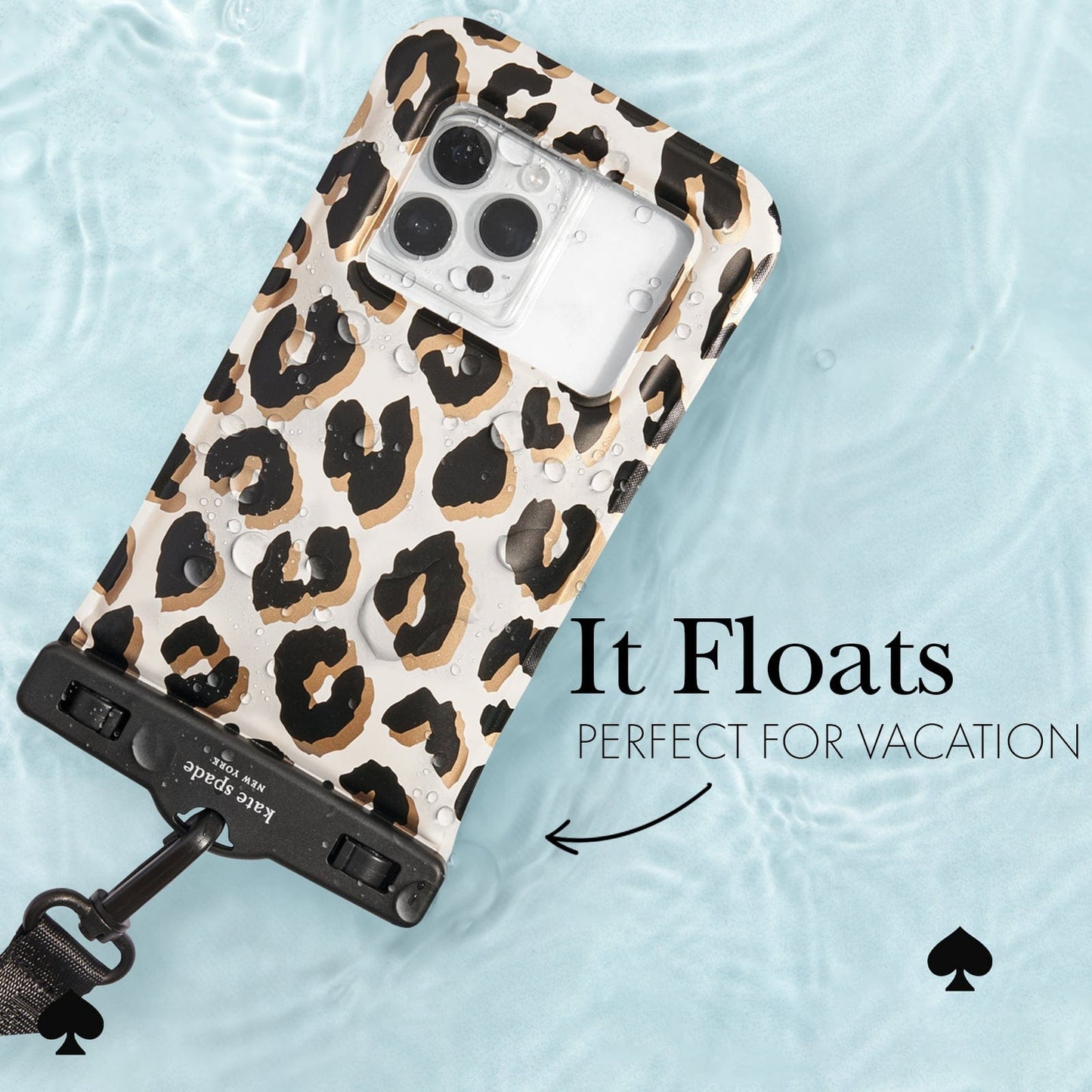 kate spade new york City Leopard Waterproof Floating Pouch